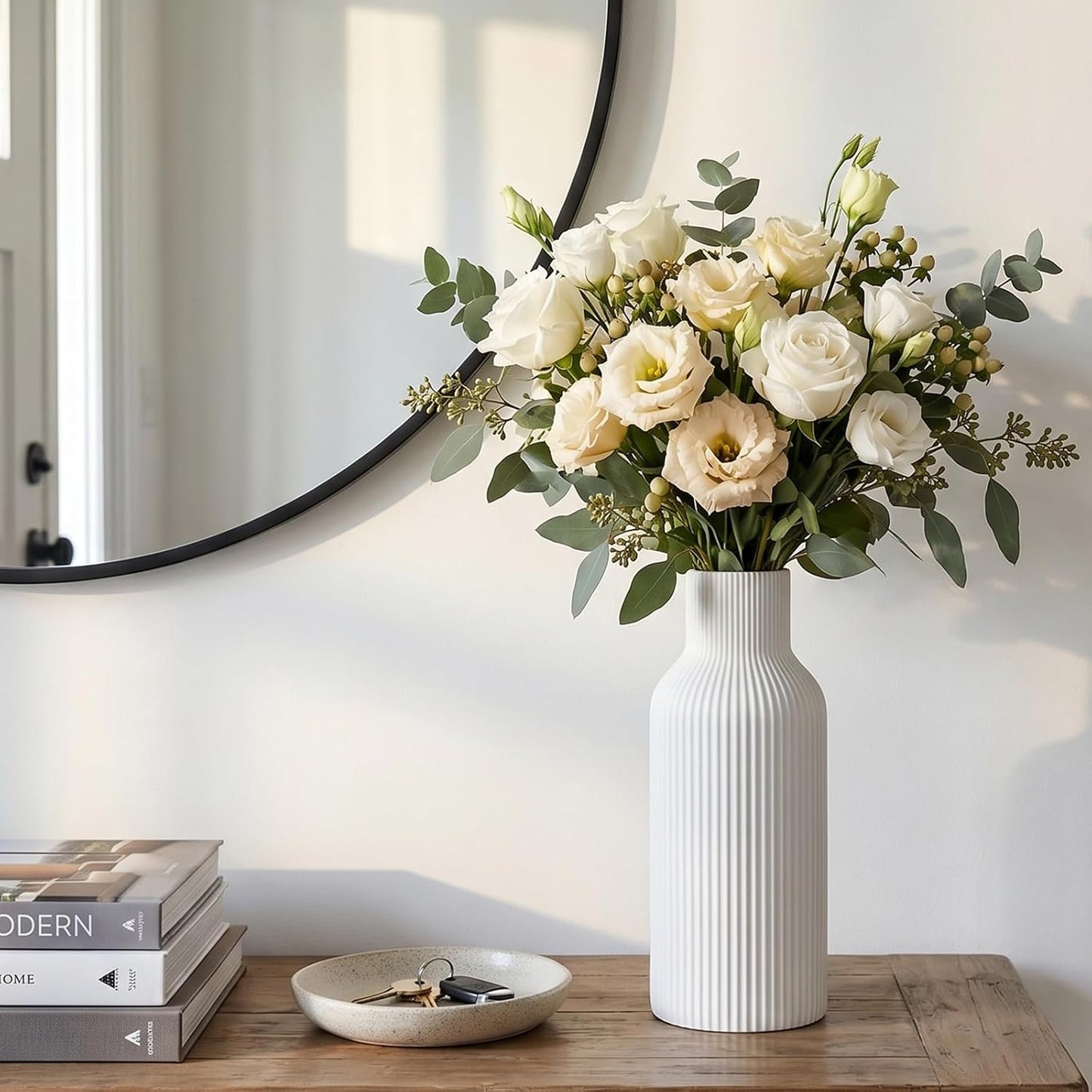 Tall Ceramic Vase / 1-piece-set / Large White