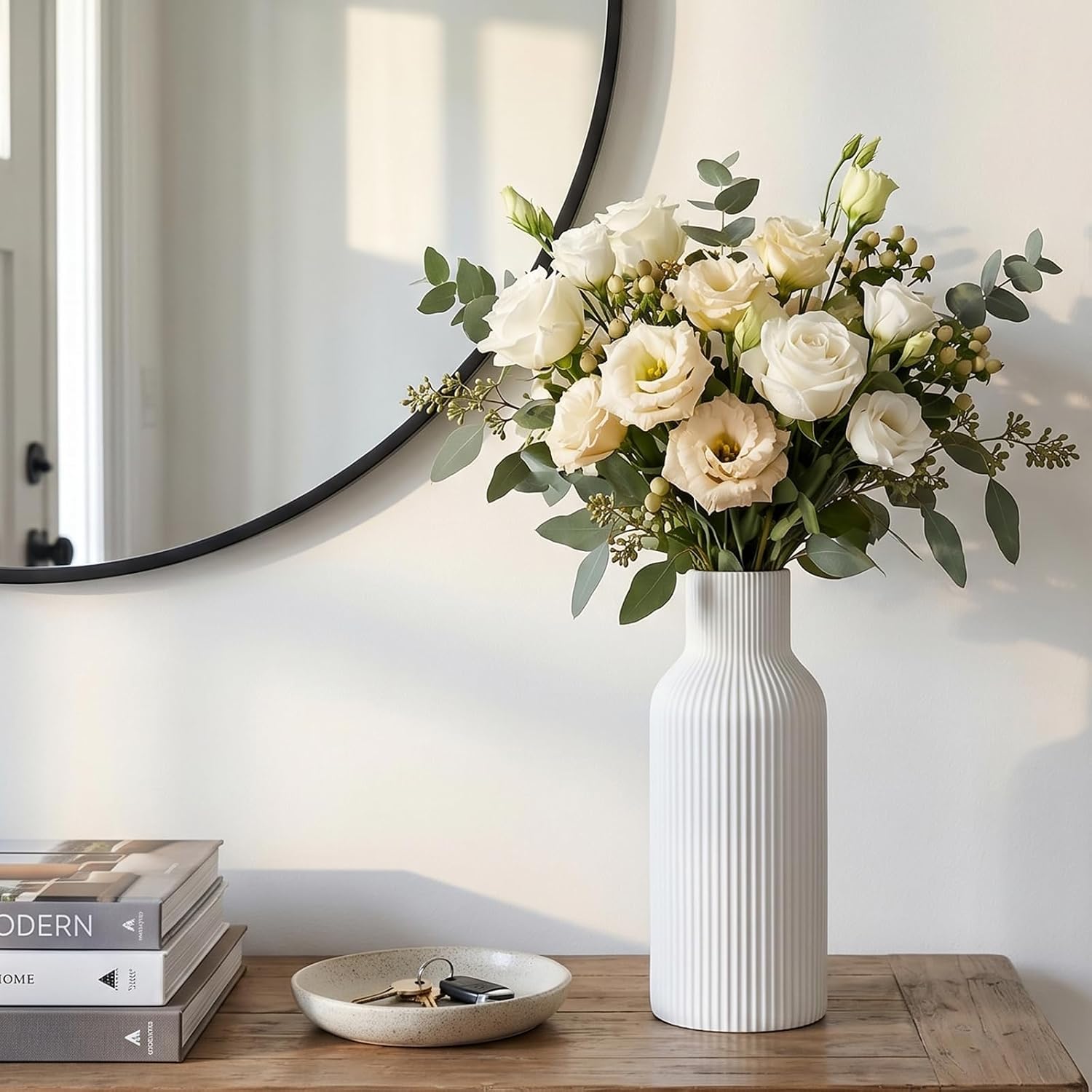 Tall Ceramic Vase / 1-piece-set / Large White
