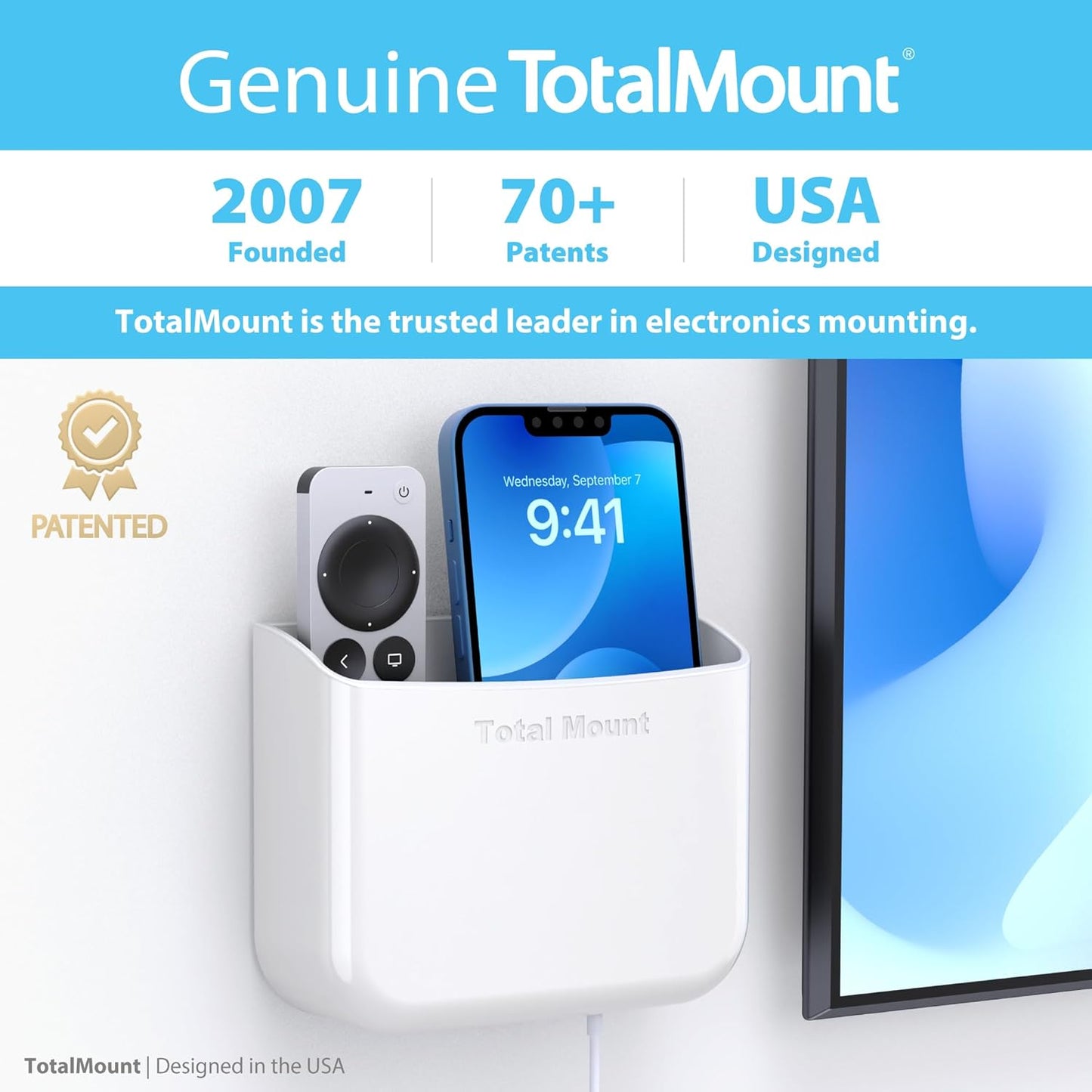 Hole-Free Remote Holder / White