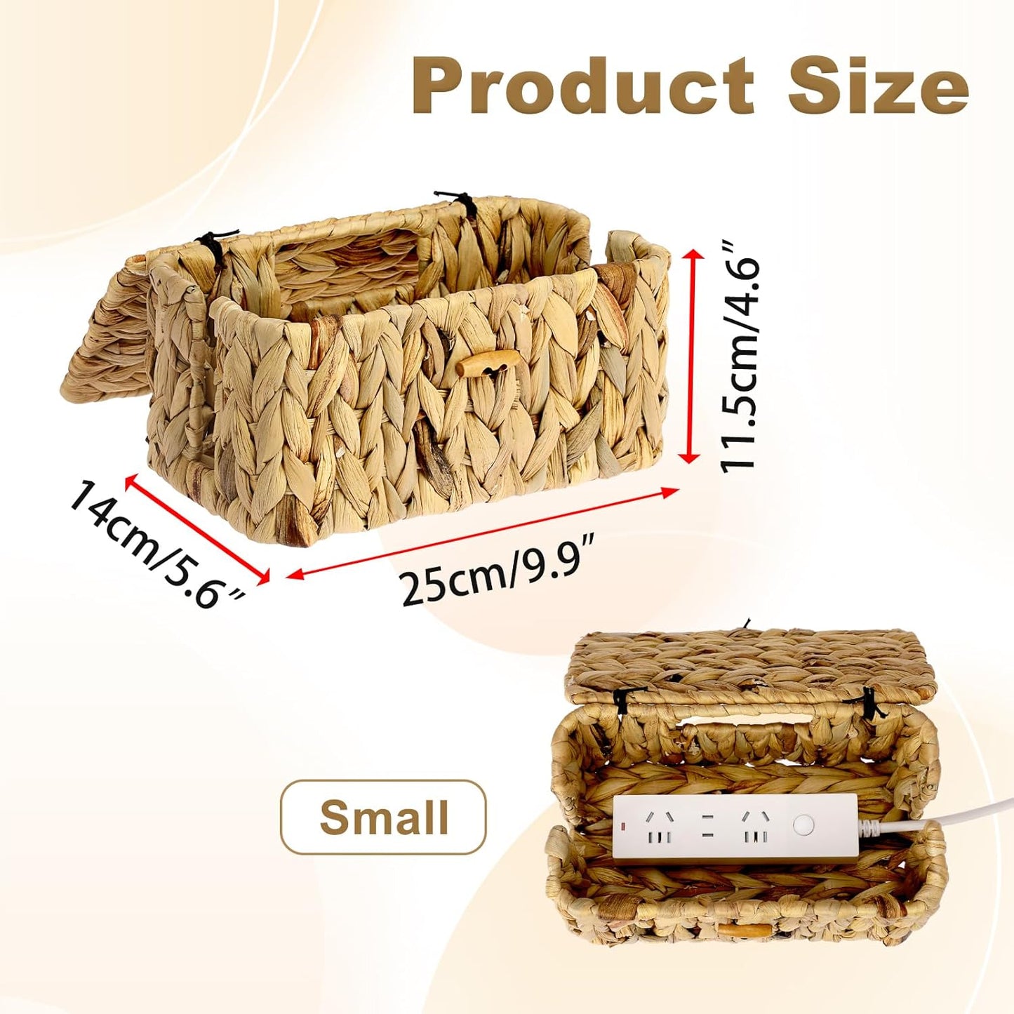 Cable Organizer Box / S / Water Hyacinth