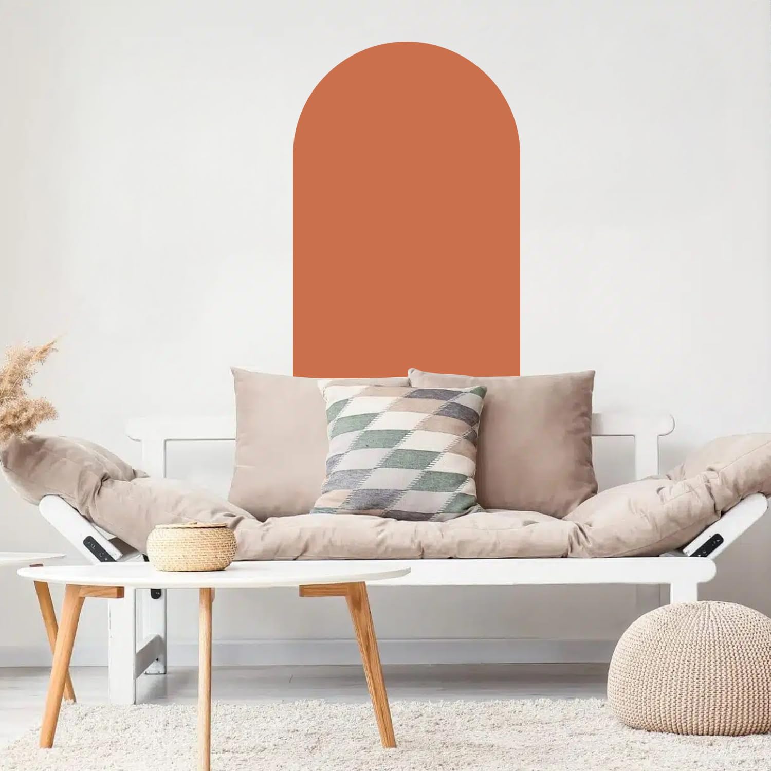 Large Arch Wall Decal Peel and Stick Set of Boho Modern Self / Orange / 12.5 x 24 / Set of 4