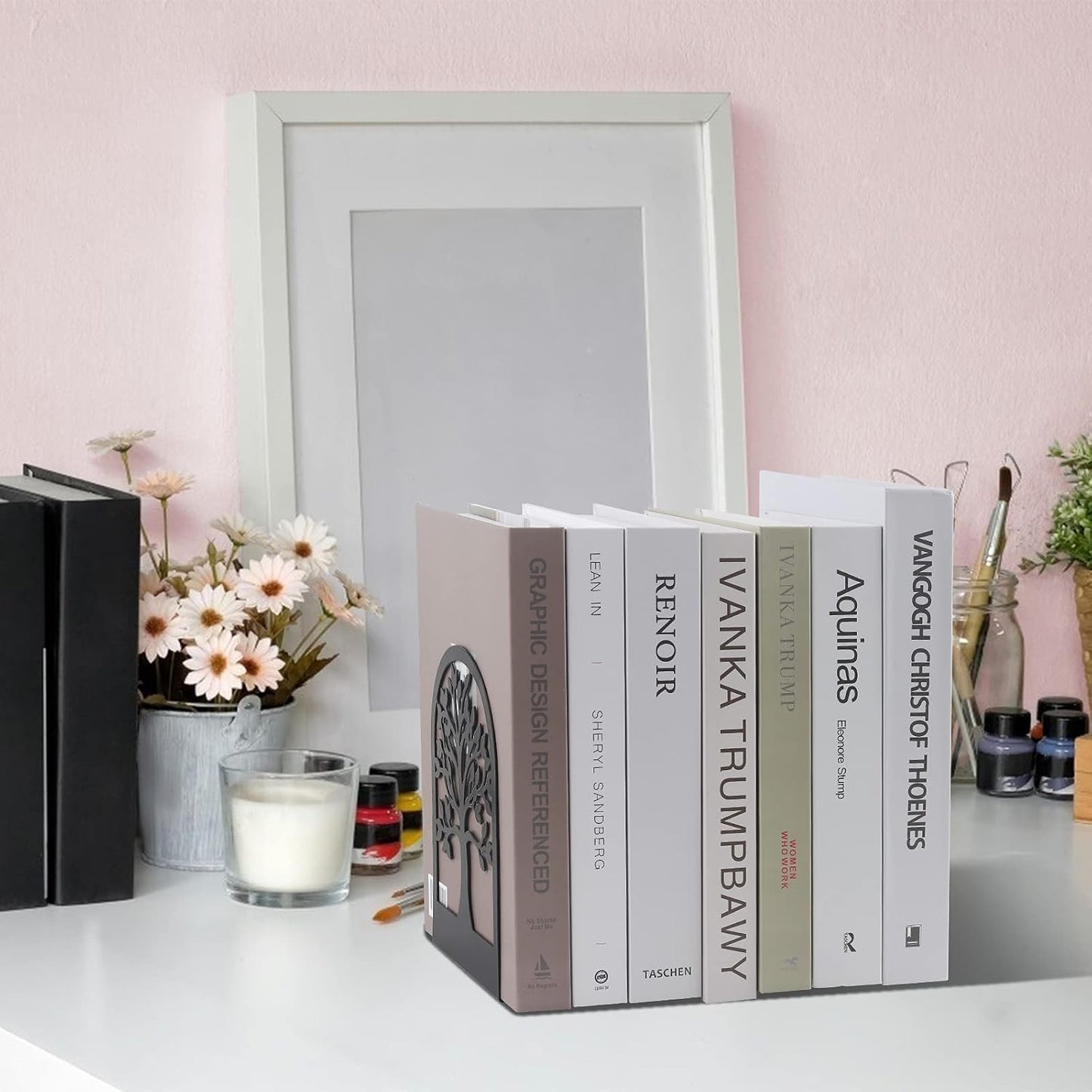 3Pairs Metal Bookends / Black