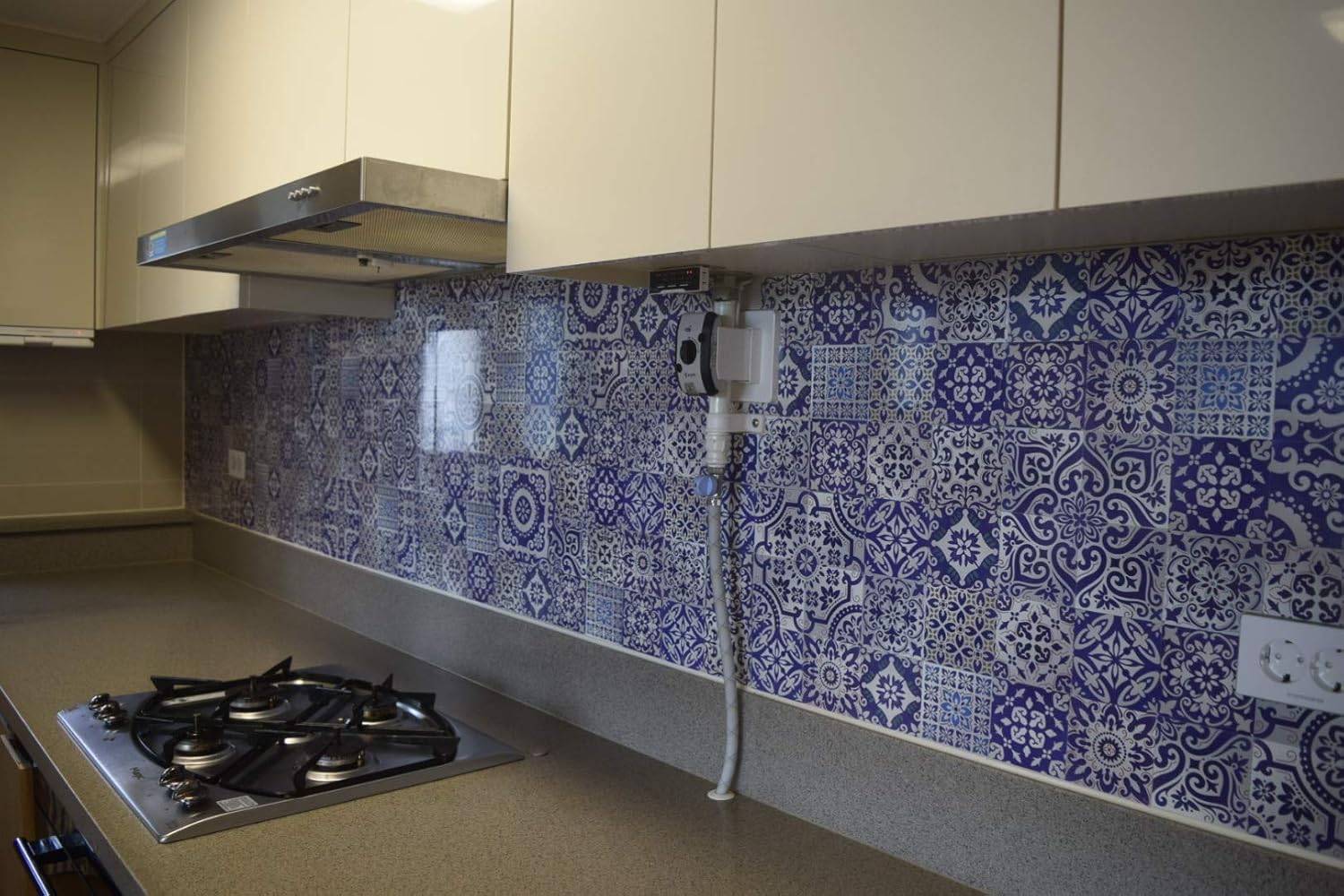 65 units of 13designs Peel and Stick Tile Sticker DIY Decor for Backsplash and Stair Riser / Blue