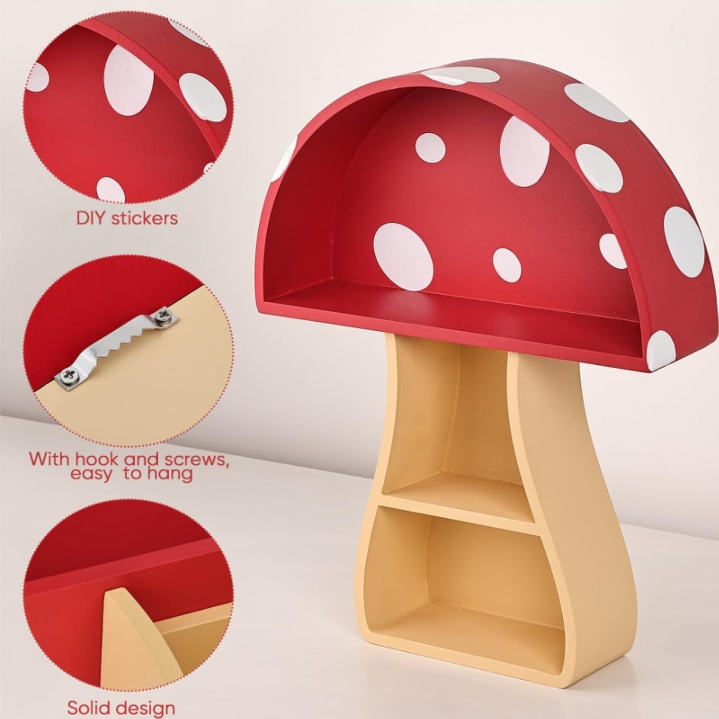 Floating Mushroom Shelf / Fun & Whimsical Wall Decor for Nursery