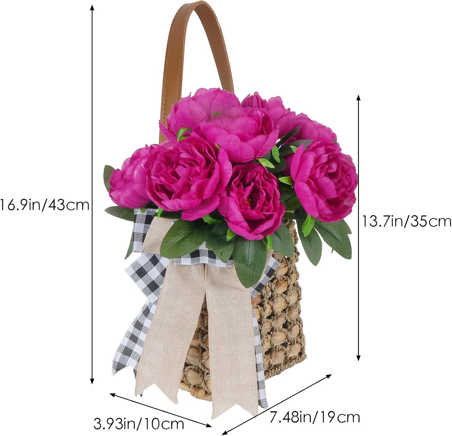 Woven Wall Baskets / Rose Pink / 17 Inch / Set of 10