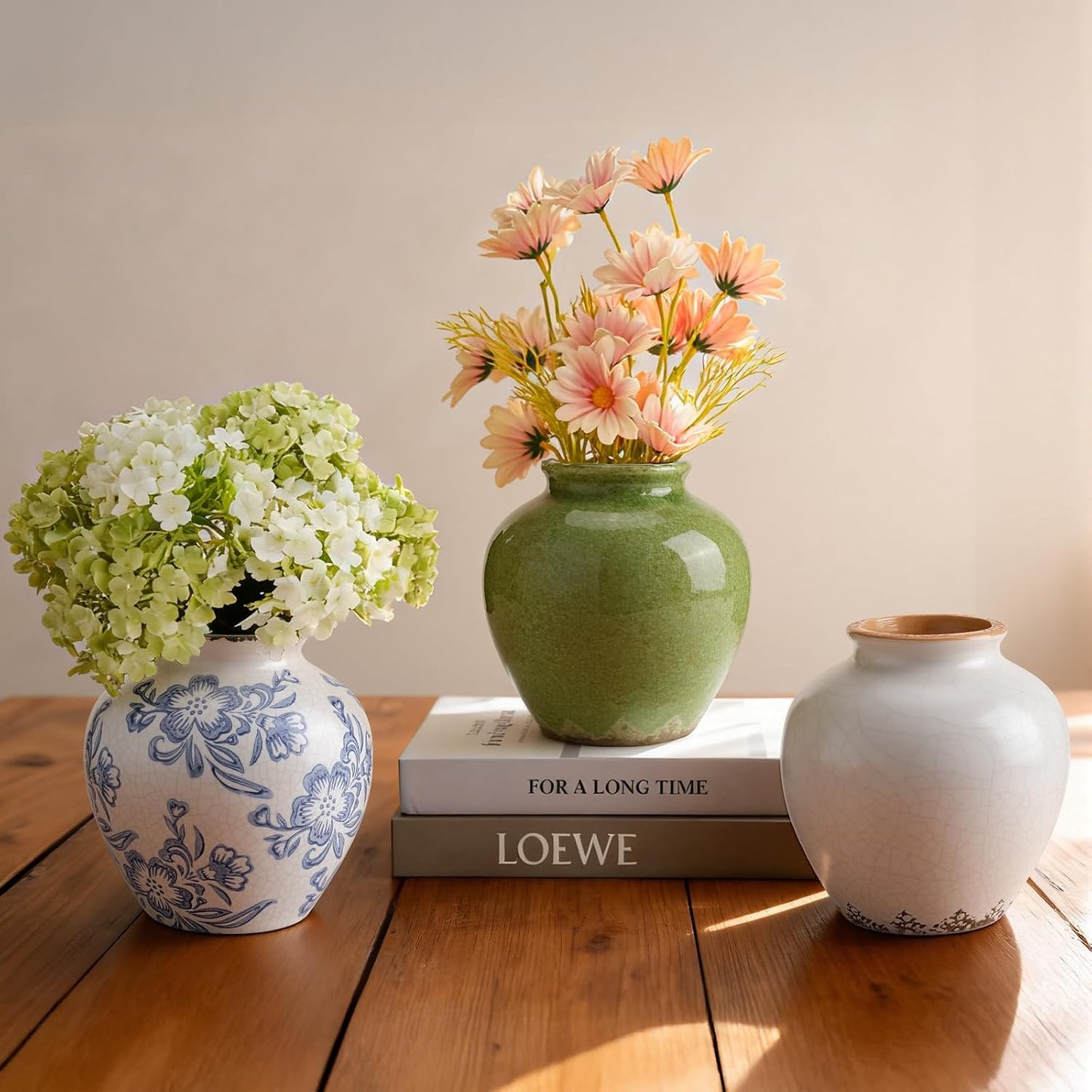 Ceramic Flower Vase Home Decor / 6.2"-blue and White / 6.2 Inch