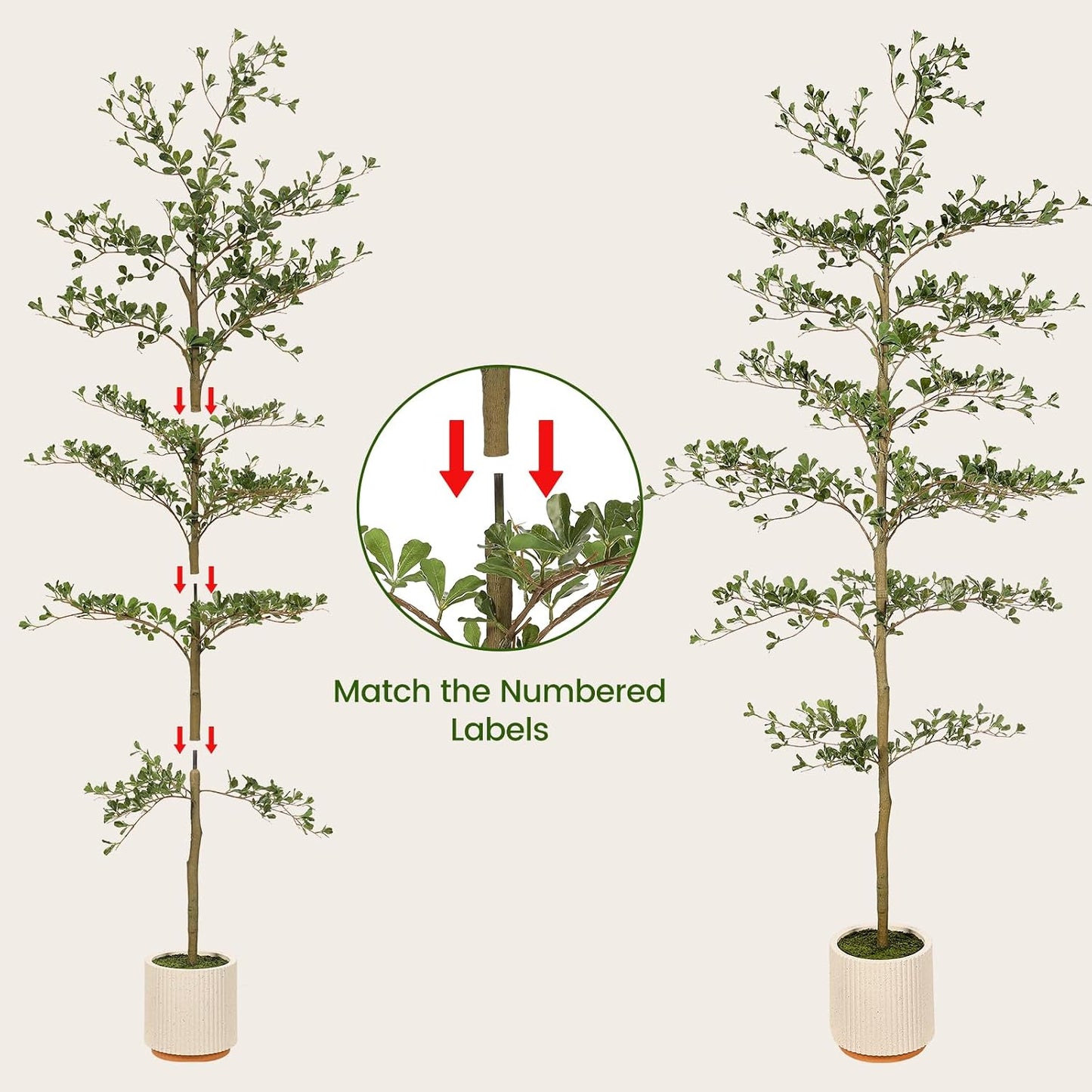 Faux Olive Tree / 7ft / Black / 7 Inch