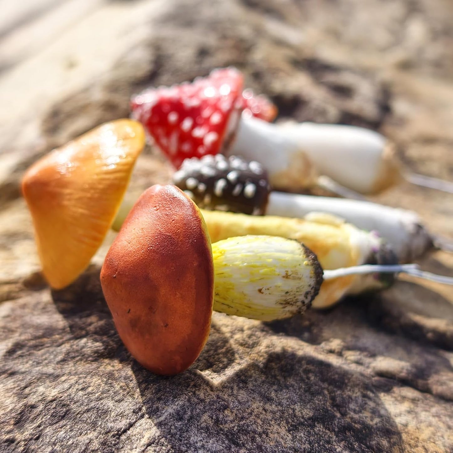 DIY Mini Mushrooms for Terrariums Potted Plant Holiday / Set of 5