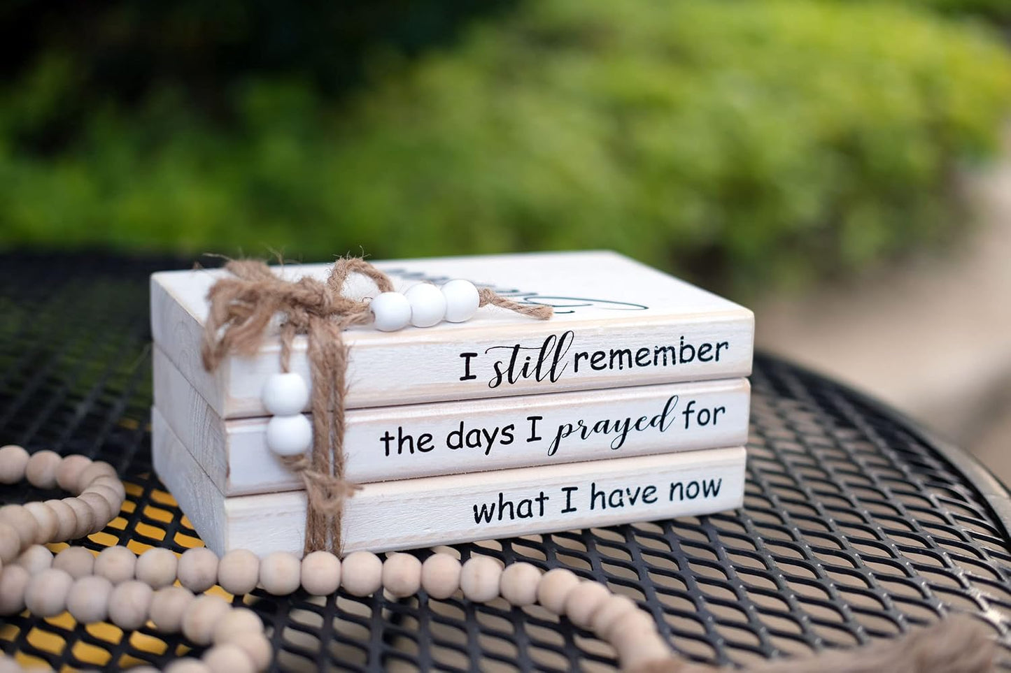 Wooden Decorative Books Stack / Prayed