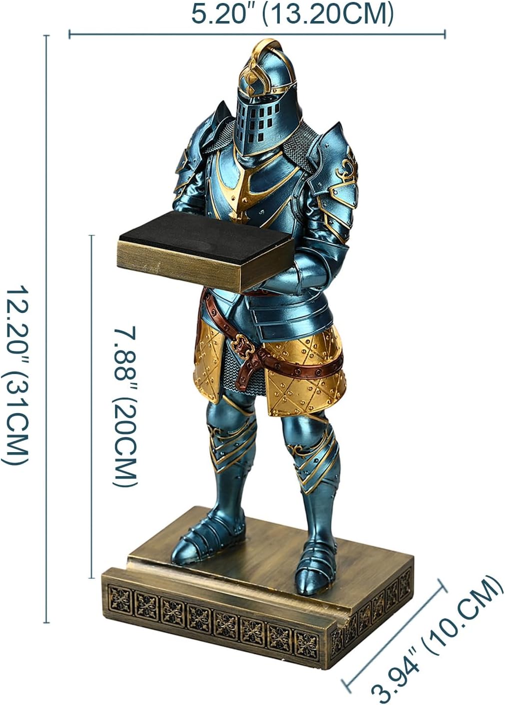 King's Guard Headphone Stand Watch Stand Jewelry Holder Tray Tower Blue | 12.20 Inch Resin Warrior Pen Holder Cell