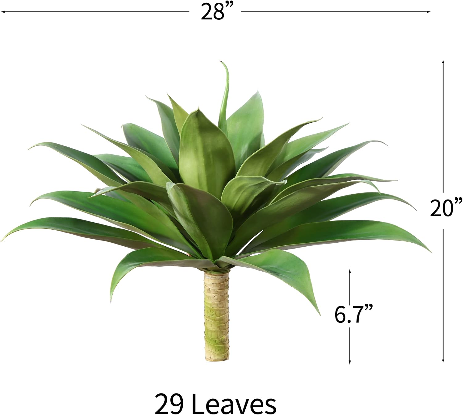 Artificial Plants Fake Agave Succulent Plant Big Size Faux Succulents Stems / 28inch