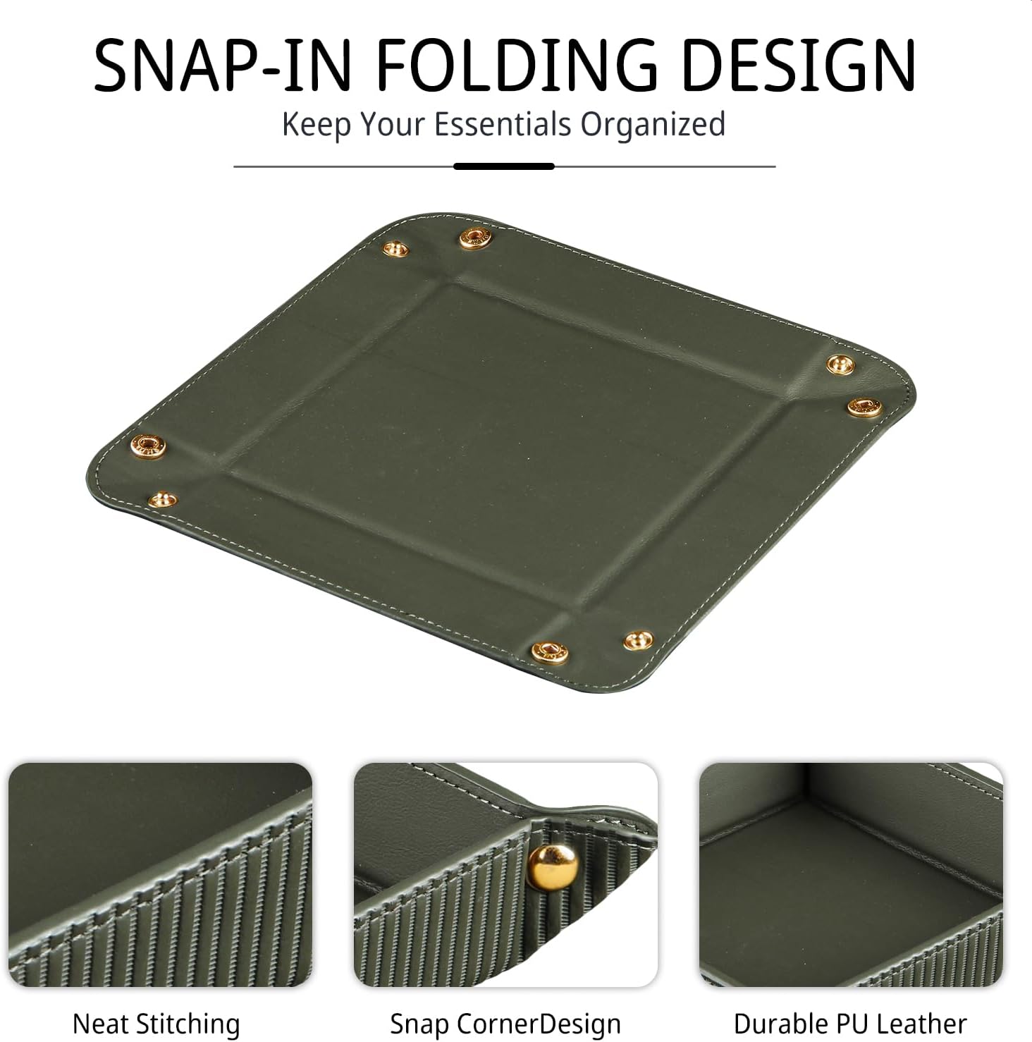 Light Valet Tray for Men / Green Rome