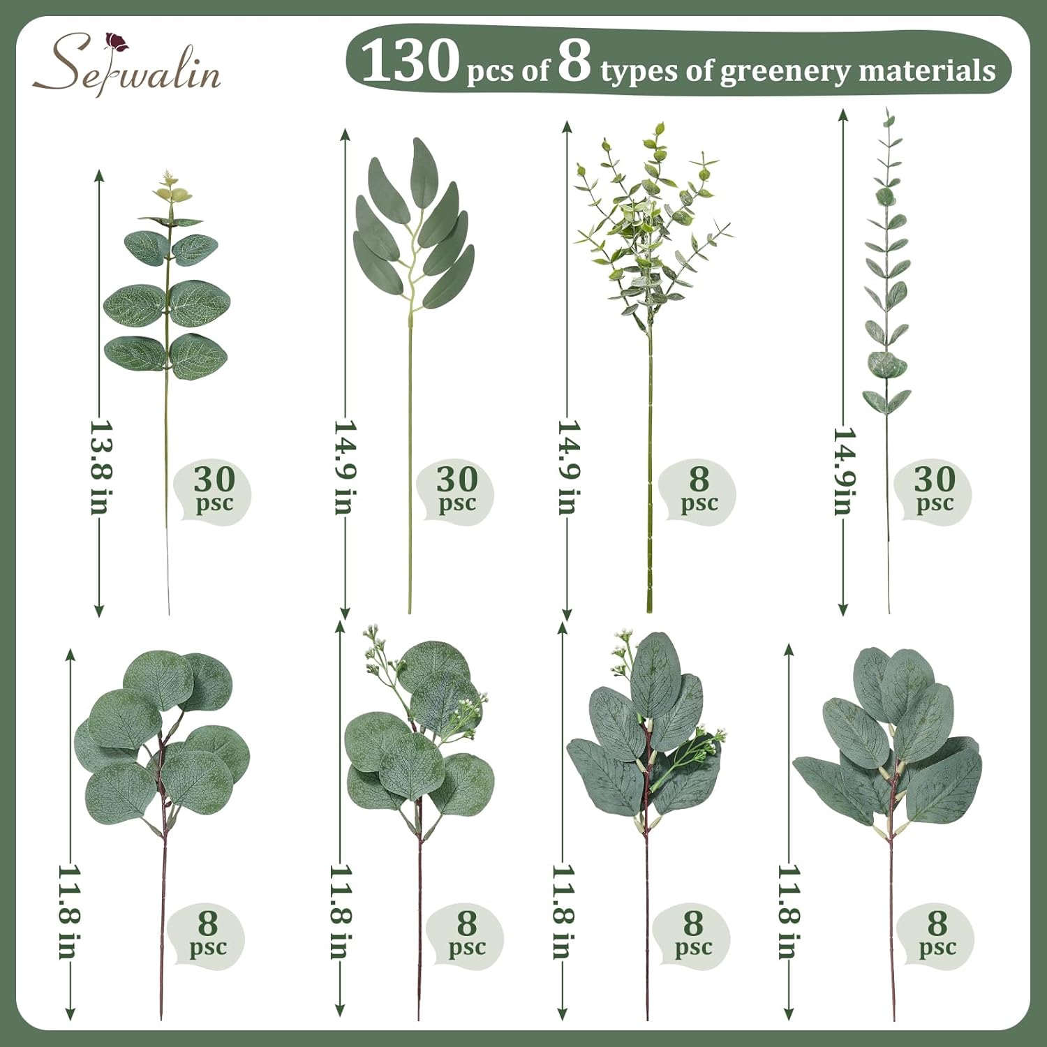Artificial Greenery Dollar Eucalyptus / Attractive Eucalyptus Leaves Stems / Silver / Set of 130