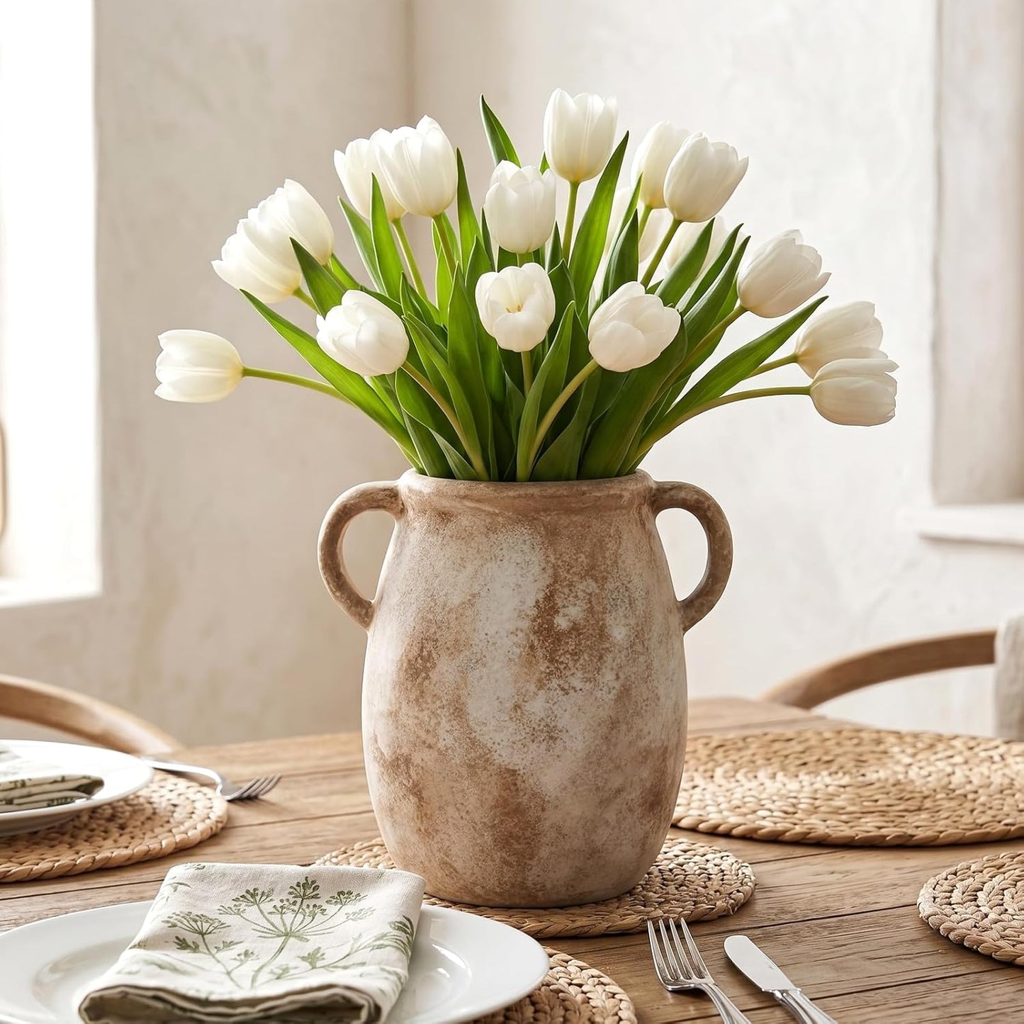 Ceramic Flower Vase / 1-terracotta/7.9 / 7.9 Inch