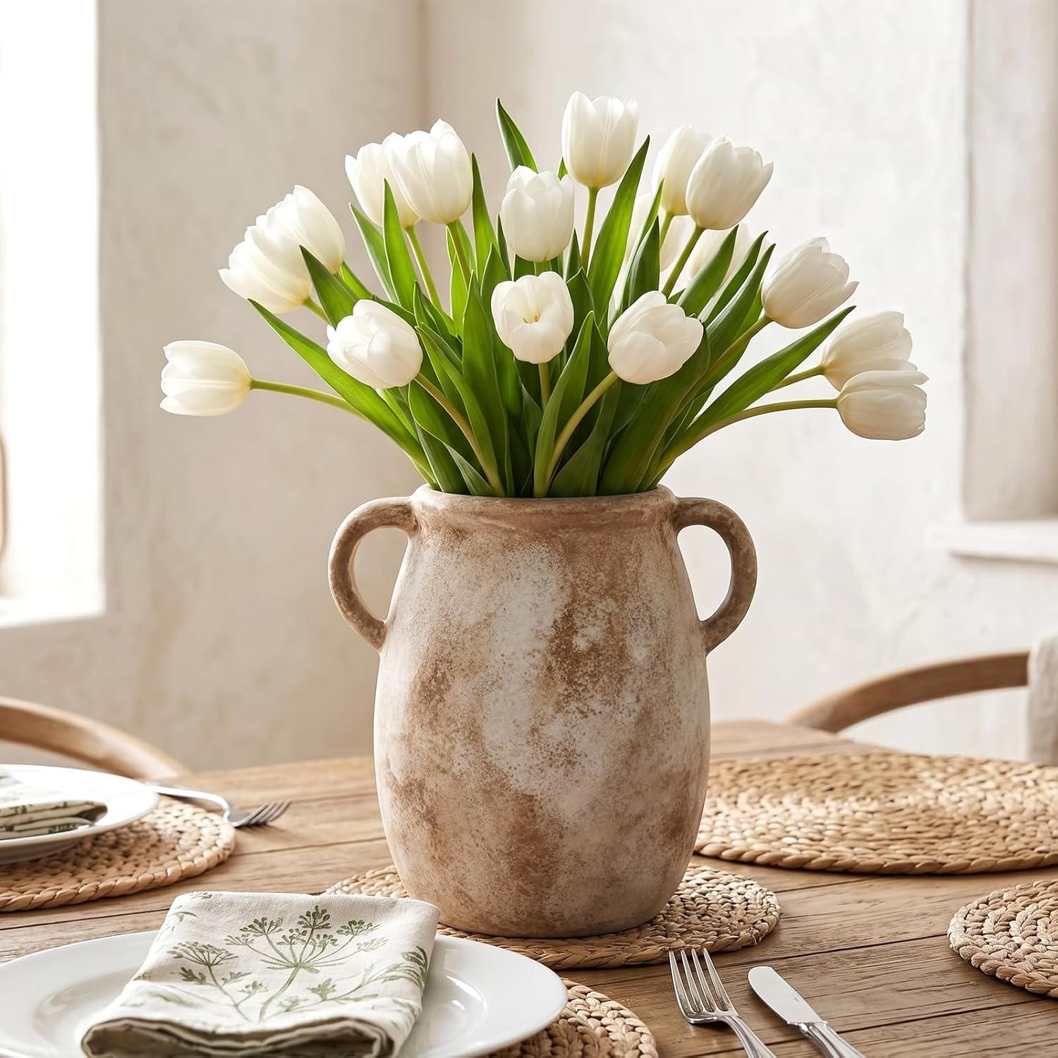 Ceramic Flower Vase / 1-terracotta/7.9 / 7.9 Inch