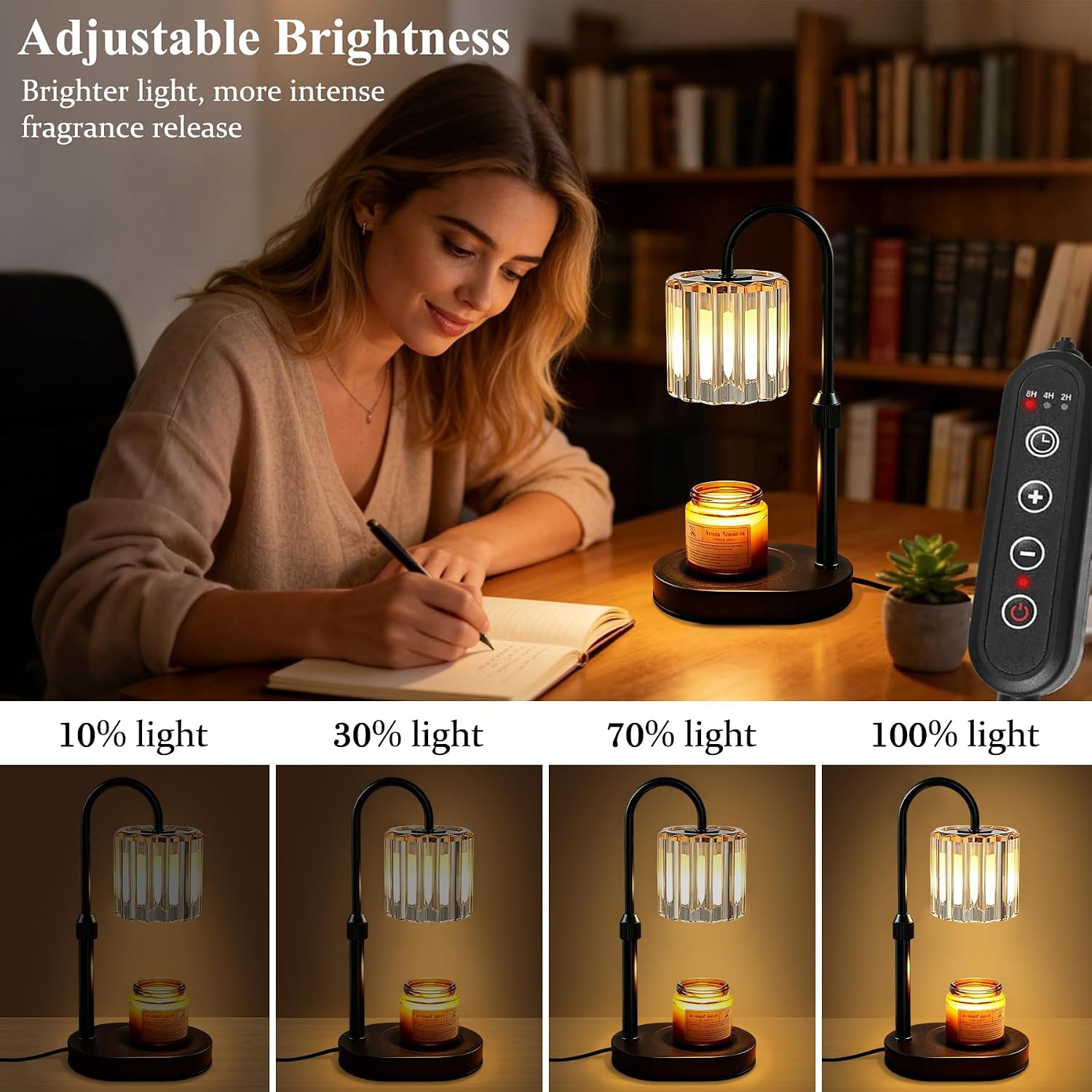 Lukasa Candle Warmer Lamp, with Timer Dimmer Adjustable Height, Home Decor, Room Decor, Wax Melt Warmer for Candles