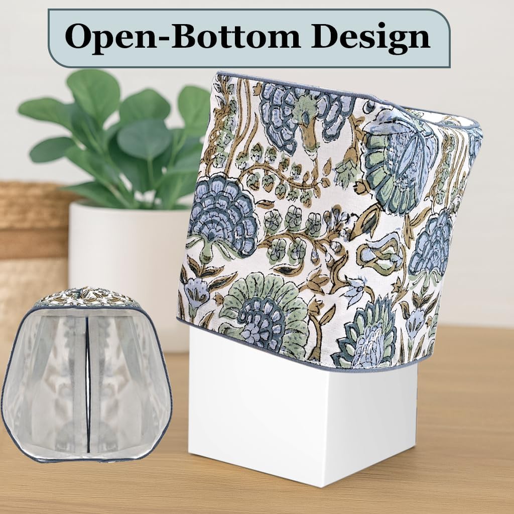 Block Print Tissue Box Cover Handmade Cotton Fabric Decorative Square Napkin / Asparagus Green