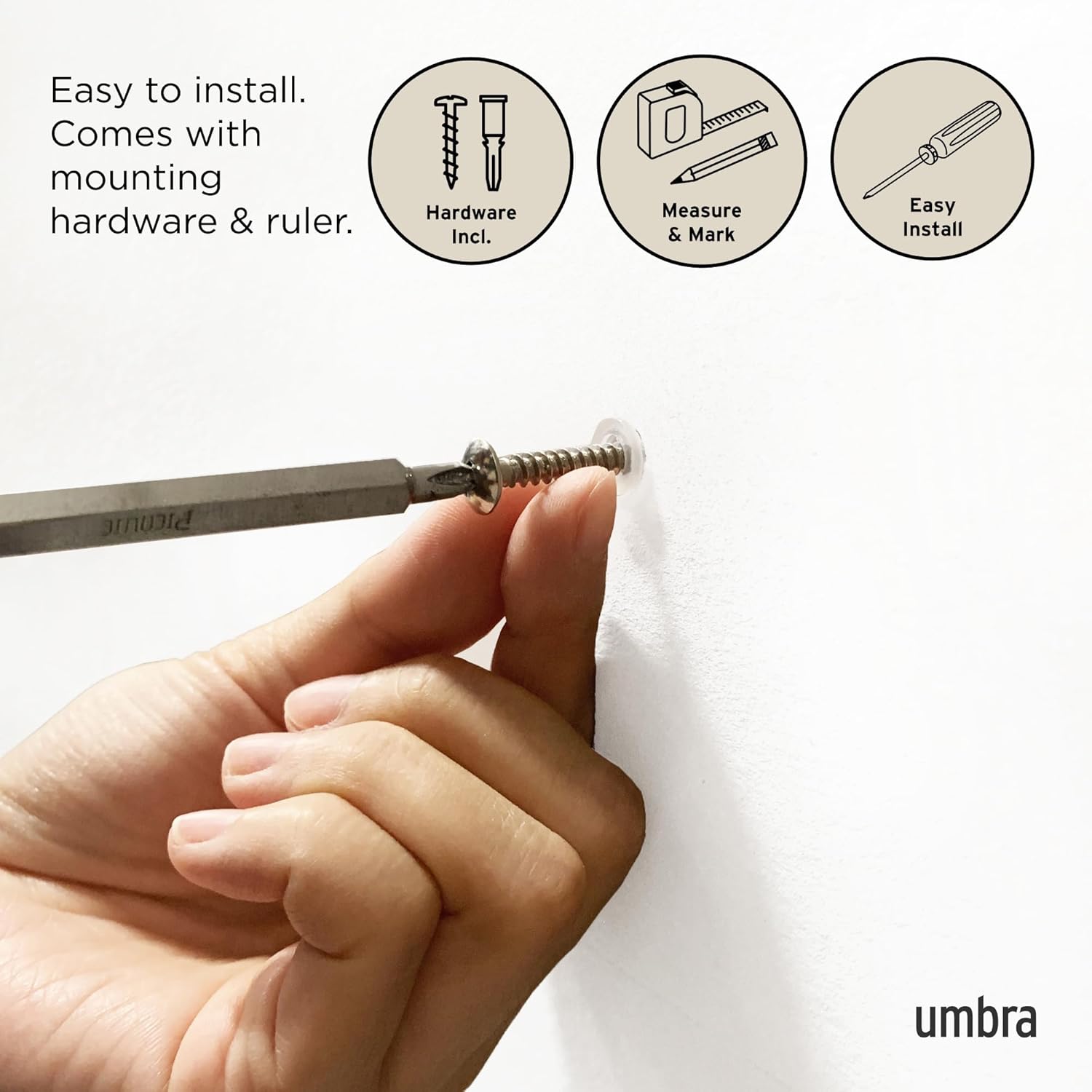 Umbra Flip Coat Rack, Wall Mount 8-Hook, Space Saving, Natural/Nickel | Real wood and steel build, retractable hooks
