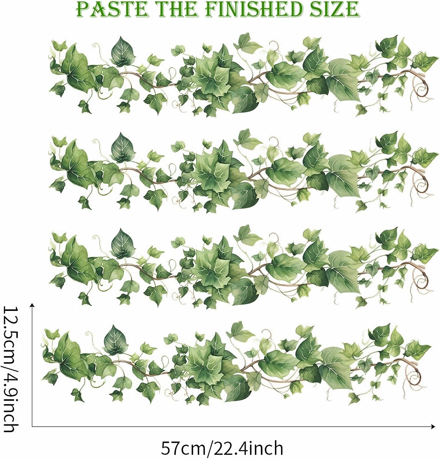 Leafy Vine Wall Stickers / Green / Set of 4