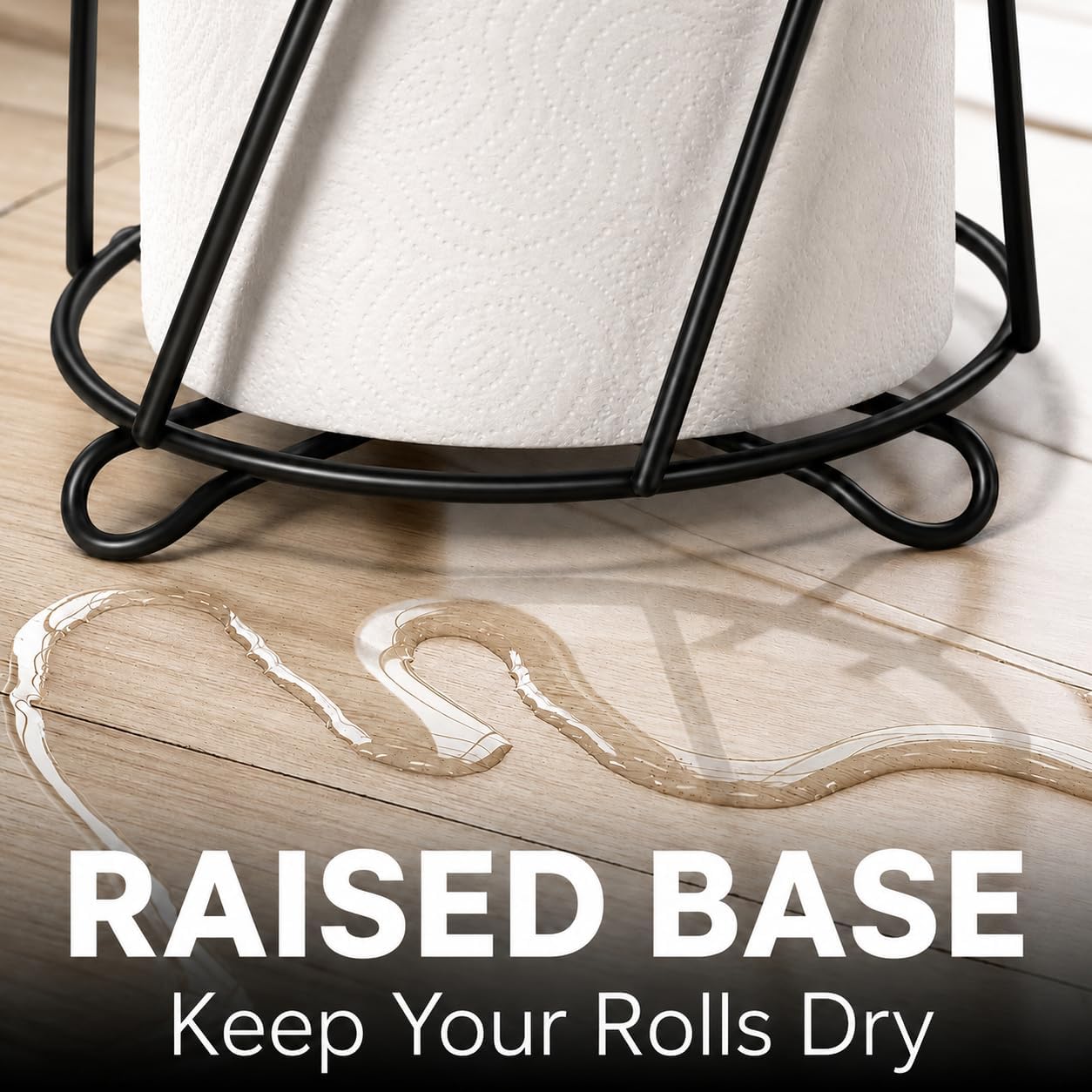BROOKSTONE, Stylish Toilet Paper Holder, Freestanding Bathroom Tissue Organizer, Minimalistic Storage Solution, Modern