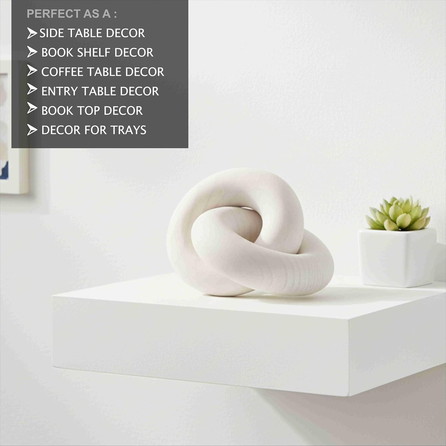 Pine Wood Knot Sculpture / White