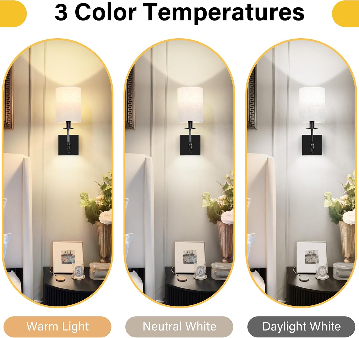14 inch Battery Operated Wall Sconces Set of 2 with Remote, Rechargeable Wireless Wall Lights with Beige Fabric Shade