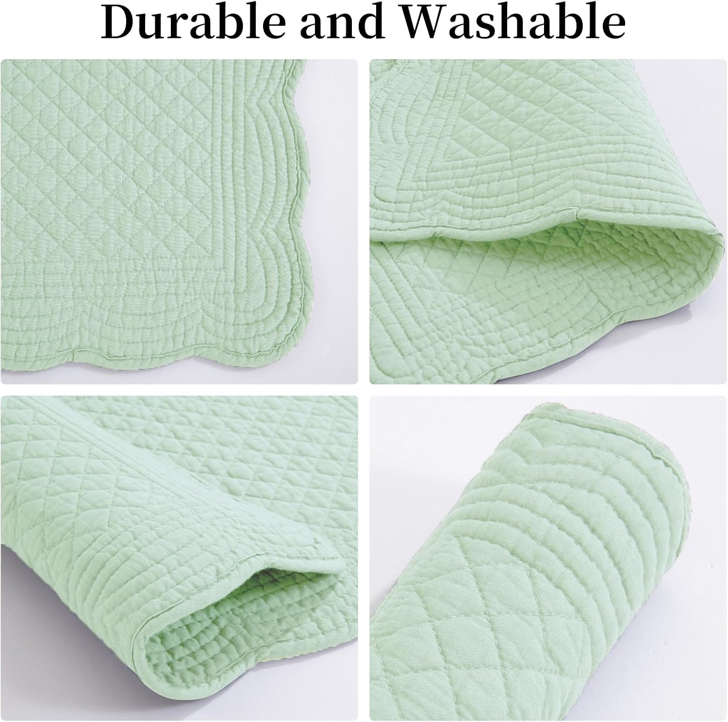 HOMBYS Quilted Placemats Set of 6 Washable-13x18 inches Rectangular Placemats for Kitchen Table-100% Cotton Fabric