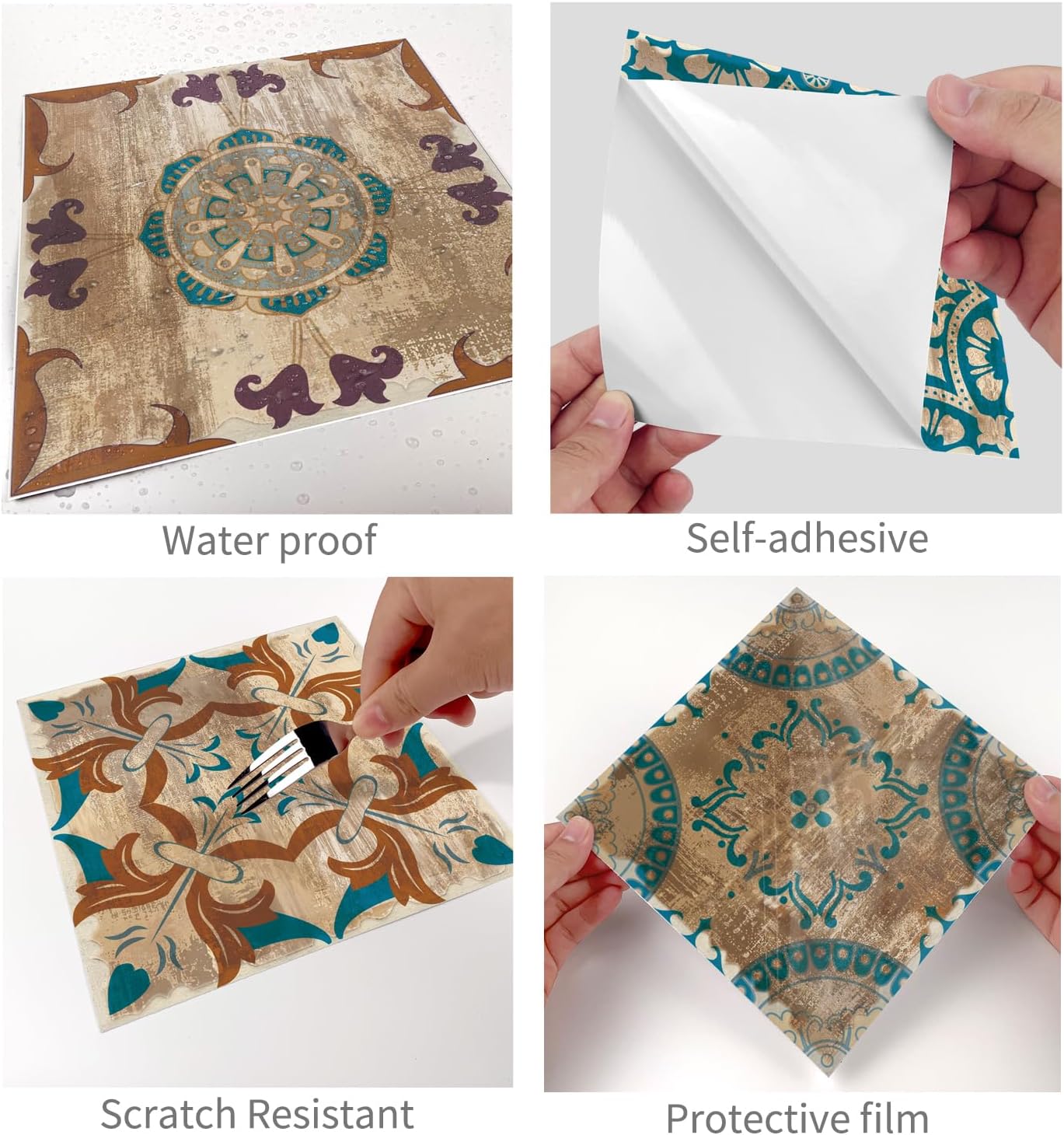 2D Sticker / Brown Morocco / 5.91IN / Set of 24
