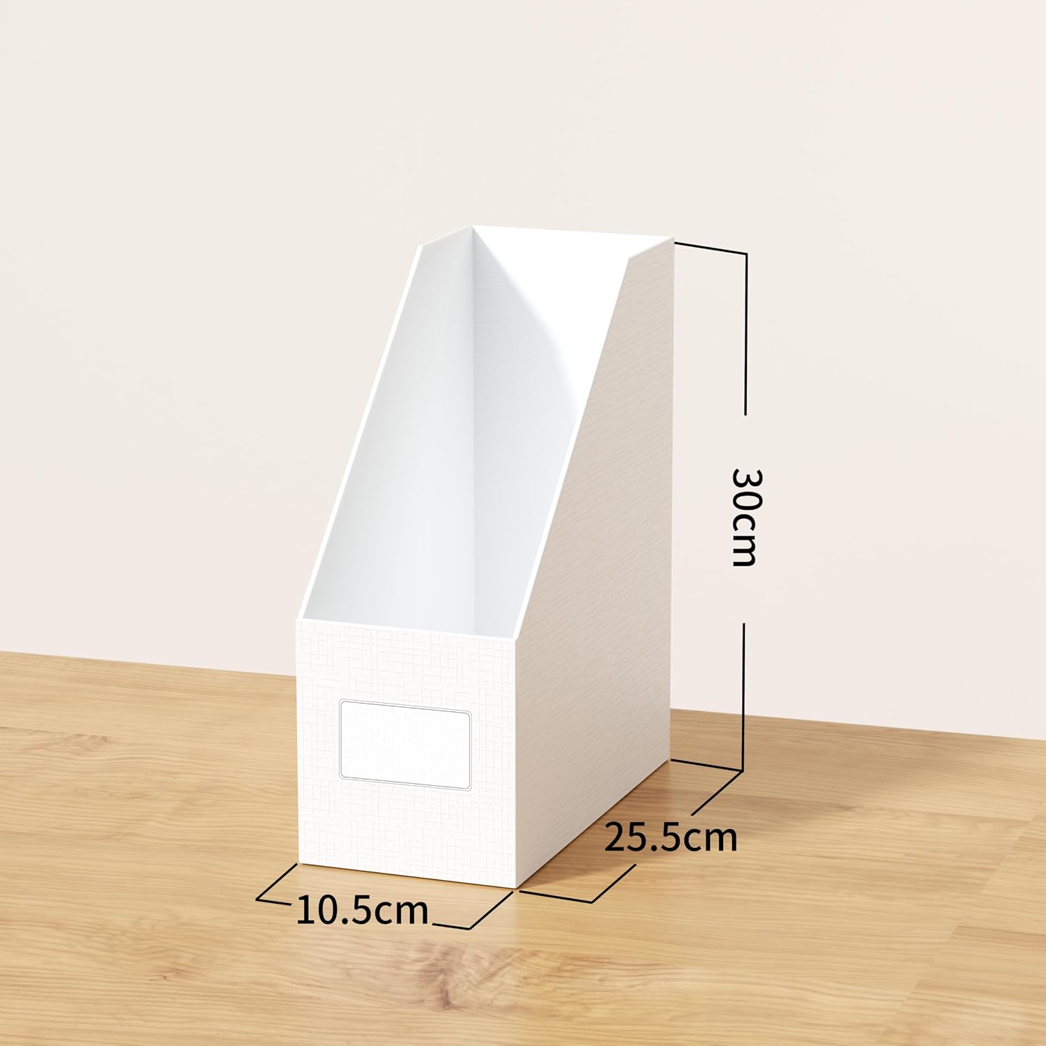White Magazine File Holders，3 Packs Cardboard File Rack, Folder Holder | Sturdy Cardboard Desktop Storage File Box