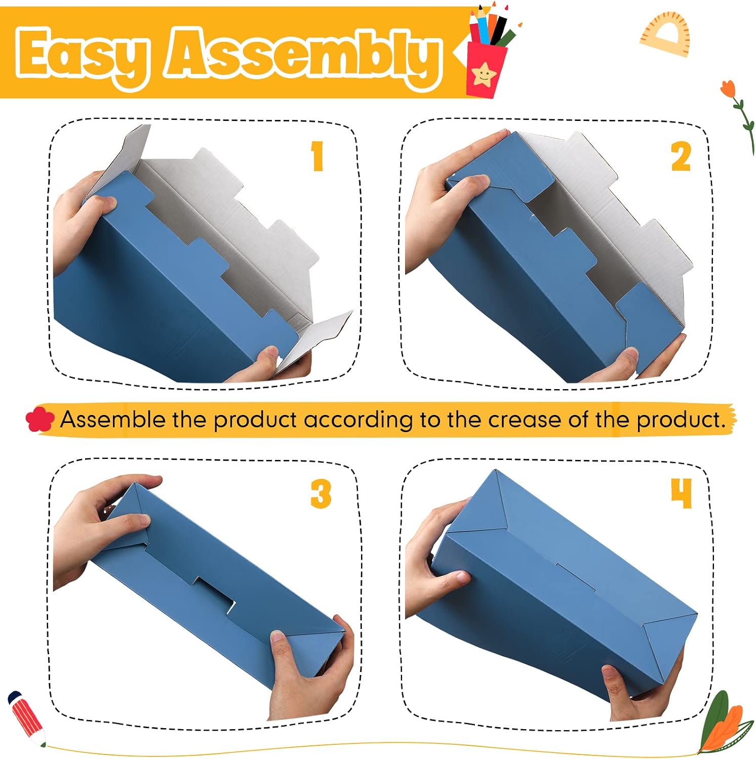 Colarr 12 Pack Cardboard Magazine File Holders Book Bins,Bright Color | Heavy Duty Magazine Storage Box with Labels
