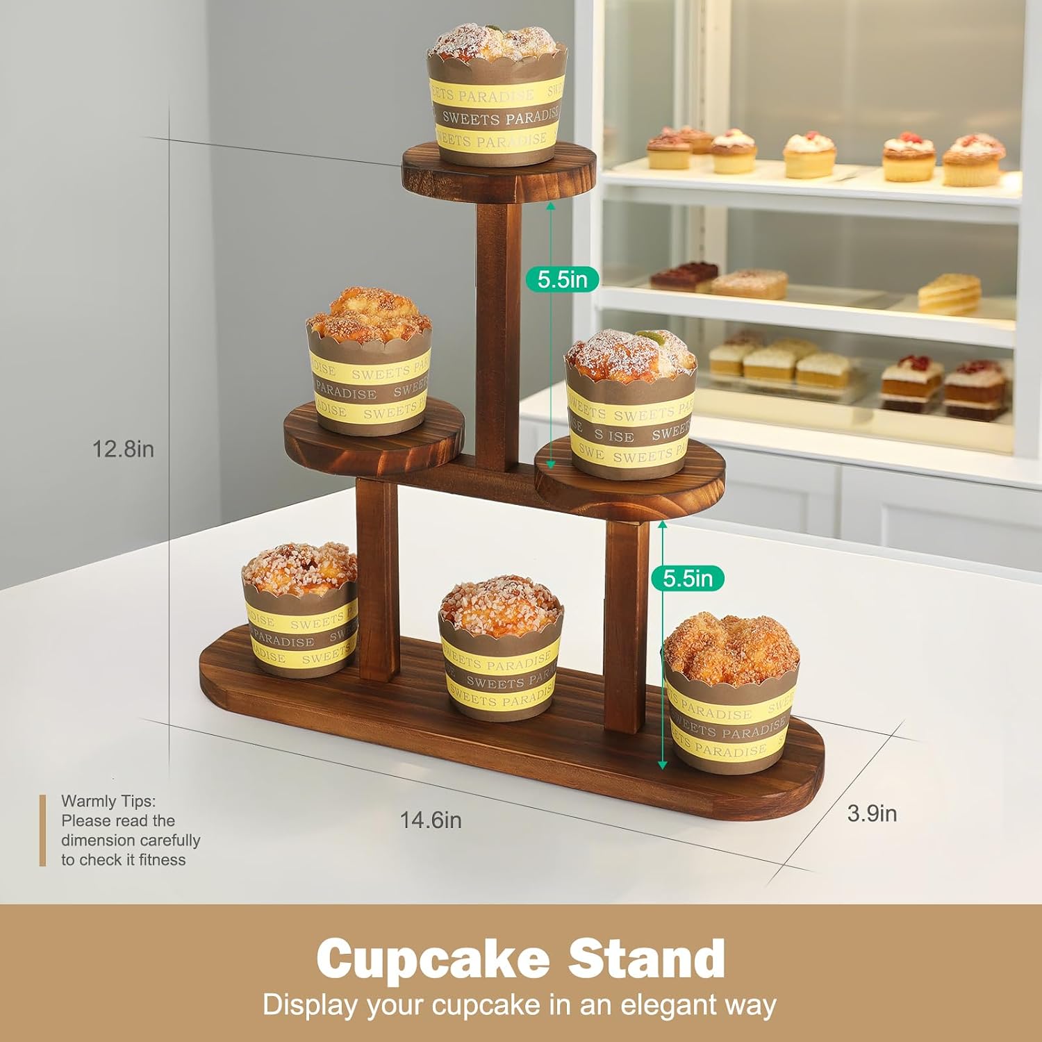 3 Tier Wood Table Top Plant Stand / Round Shape - 4 Tier