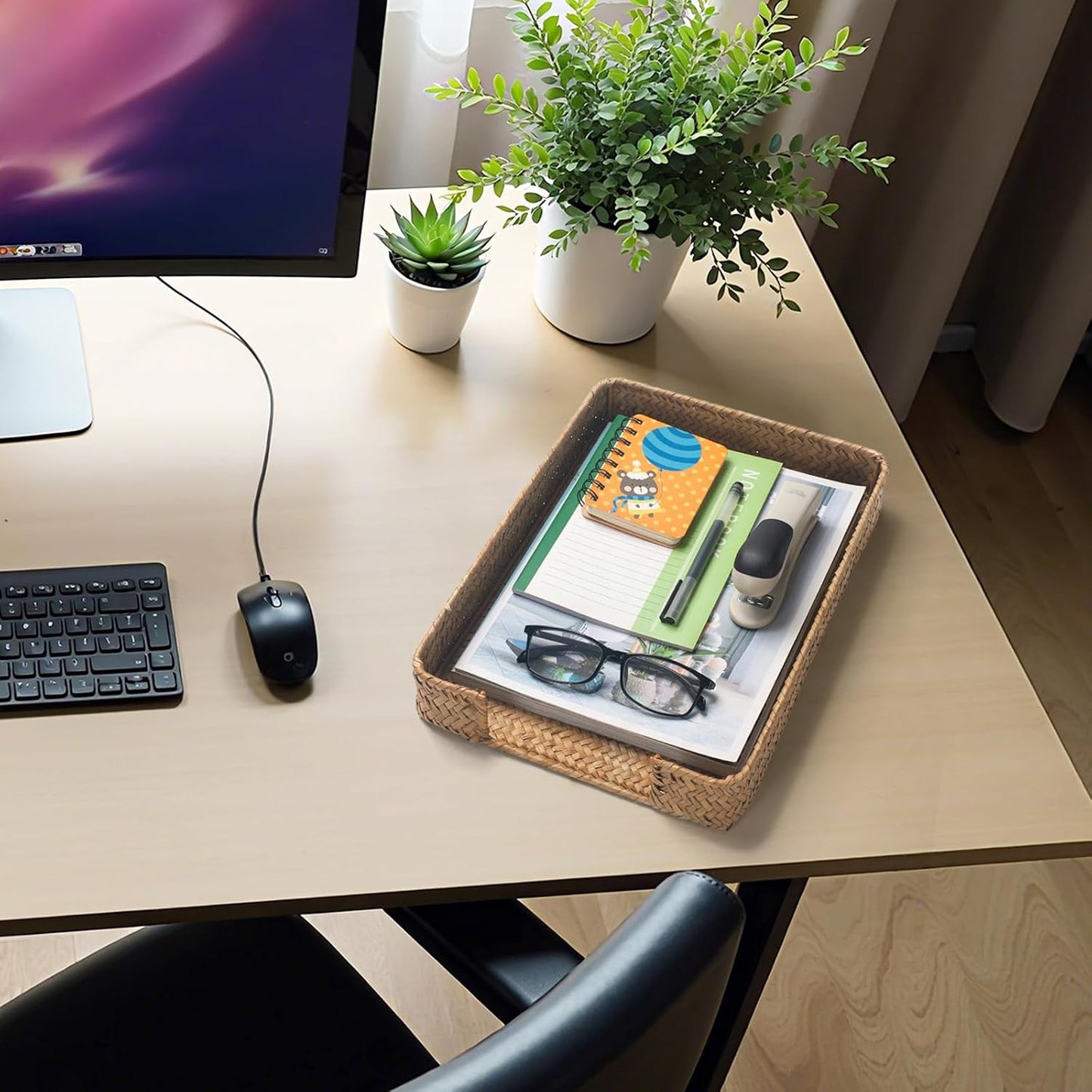 Woven Desk Tray / Seagrass Letter Tray