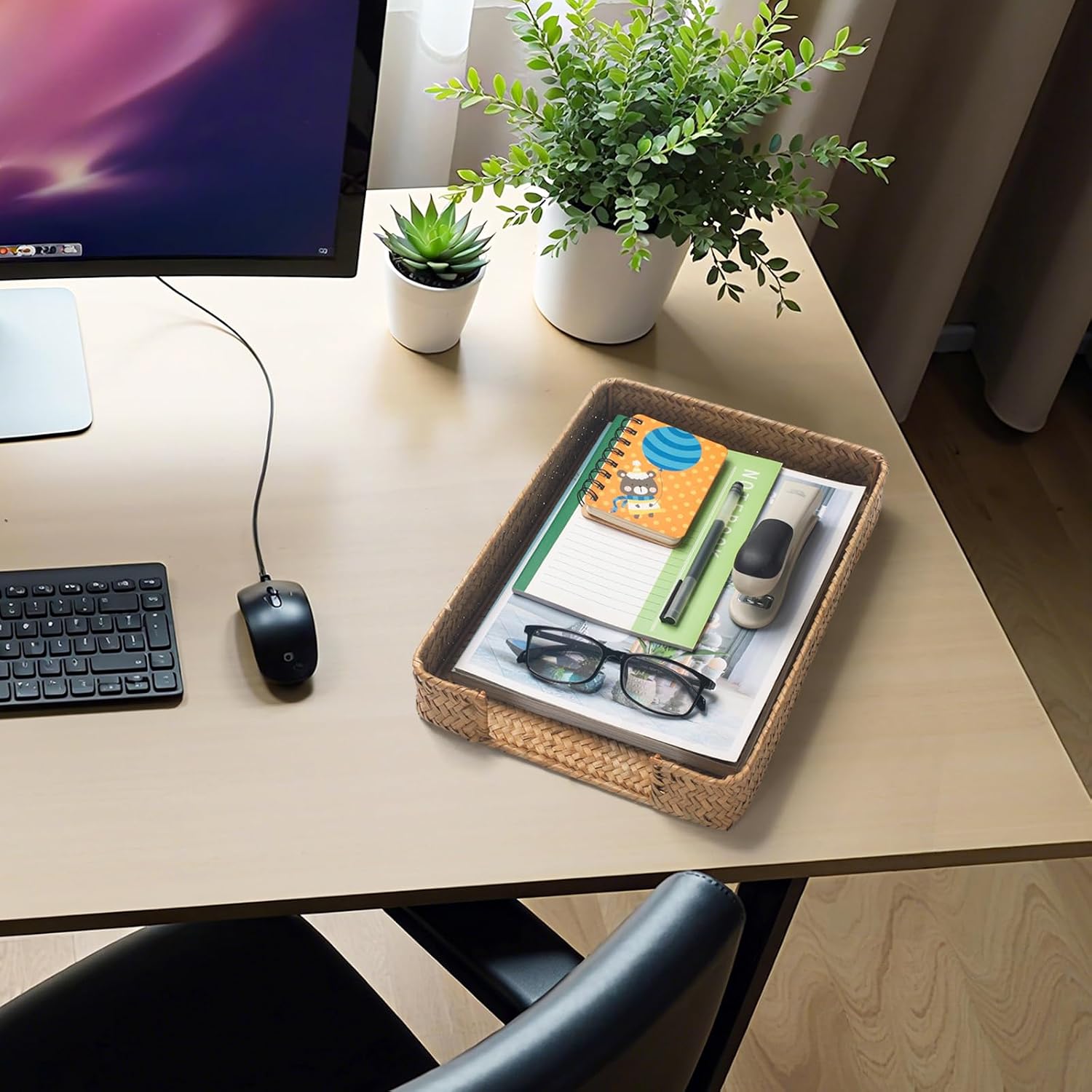 Woven Desk Tray / Seagrass Letter Tray