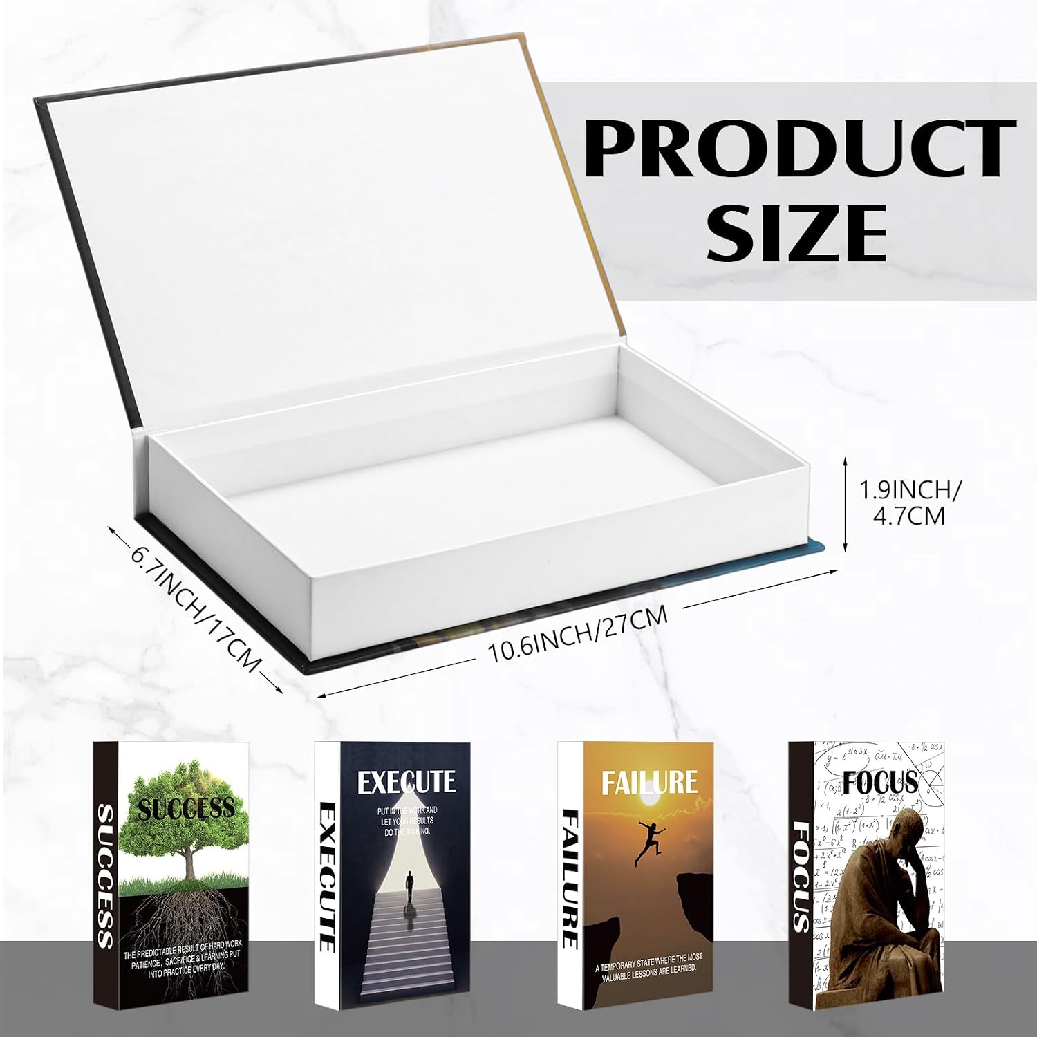 Decorative Book Inspirational Faux Books Stacked Table Decor Fake Books / Motivational / Set of 4