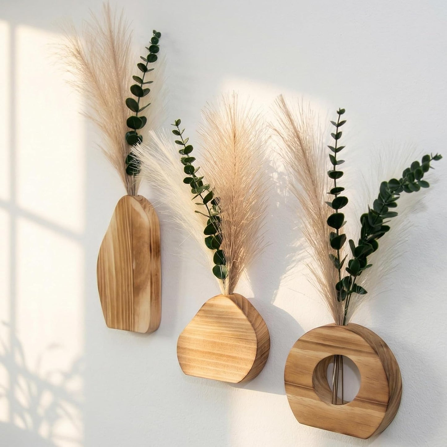 Wooden Wall Vase / Set of 3