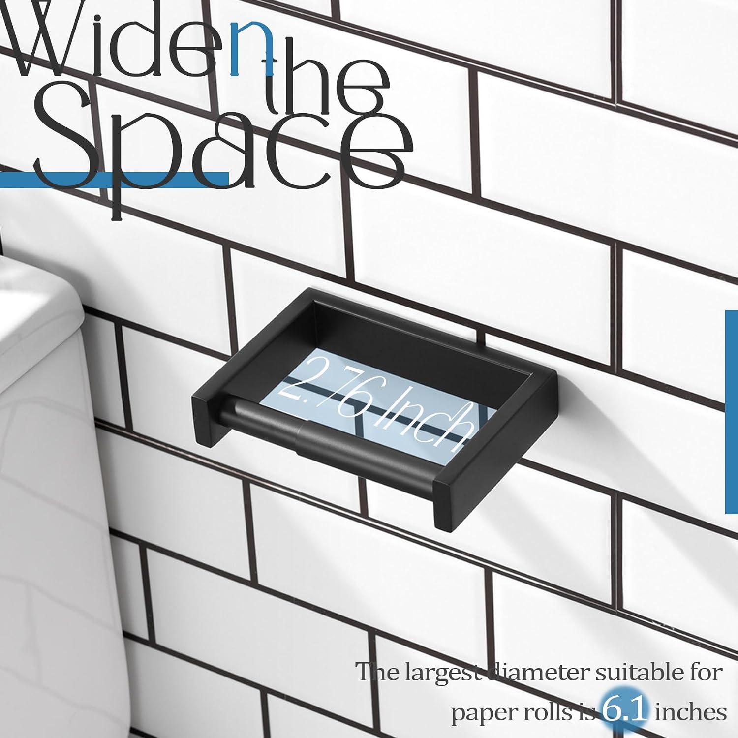 KOKOSIRI Toilet Paper Holder Spring Loaded Bathroom Toilet Roll Holder Wall Mount Stainless Steel Matte Black B2011BK