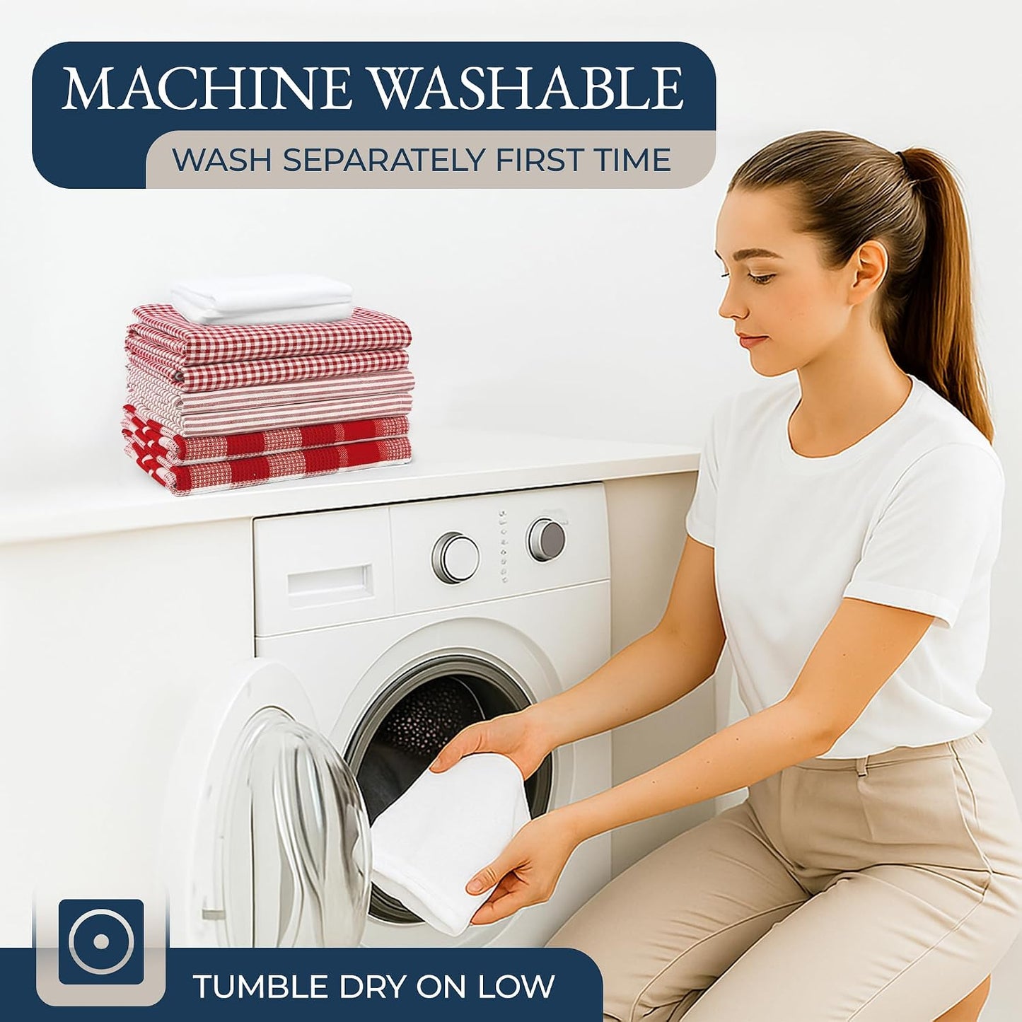 LANE LINEN Cotton Kitchen Towels and Dishcloths 20 Pack - Large Dish Towels Set for Holiday Hosting, Fast Drying Dish