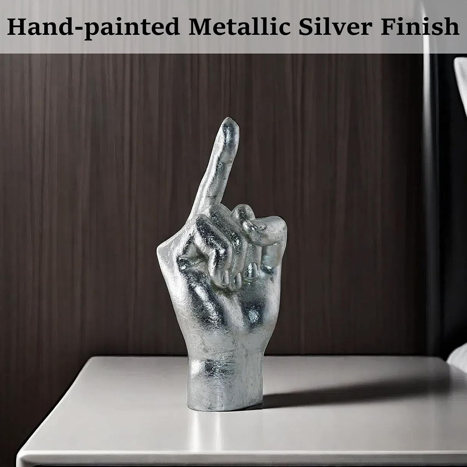Gesture Statues and Sculptures / Silver Middle Finger