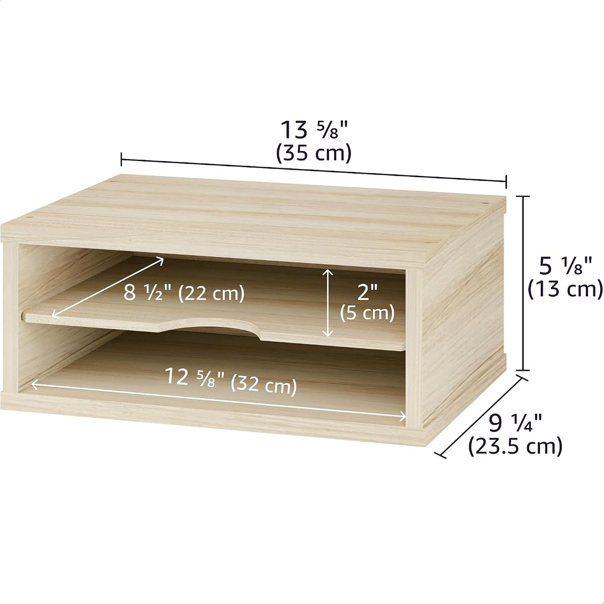 Ballucci 2-Tier Wooden Desk Organizer, Office Desk Organization, Mail Sorter, Paper Tray, File Folder Holder, Desktop