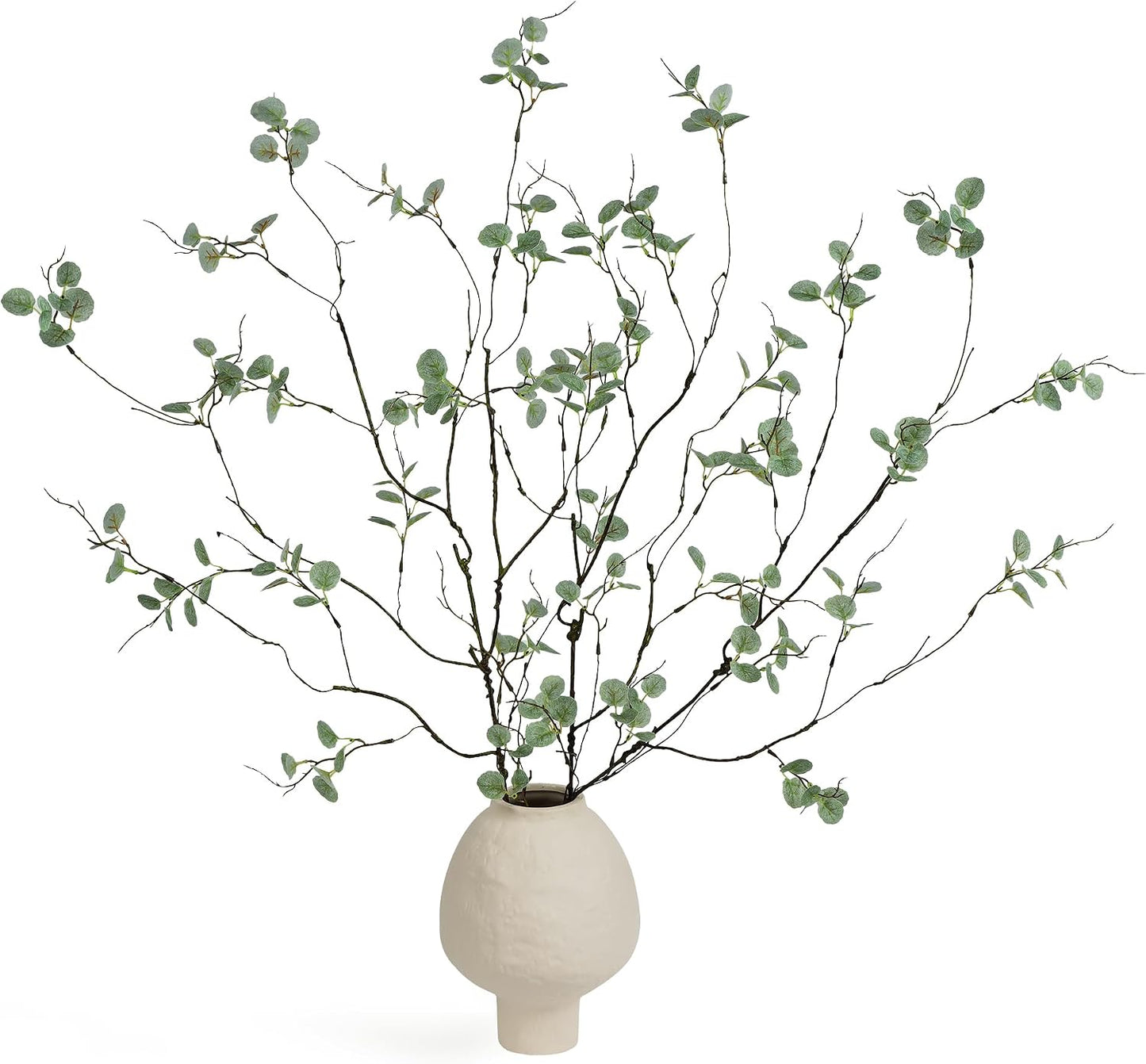 4PC Artificial Plant Branches / Green Eucalyptus / 36 Inch