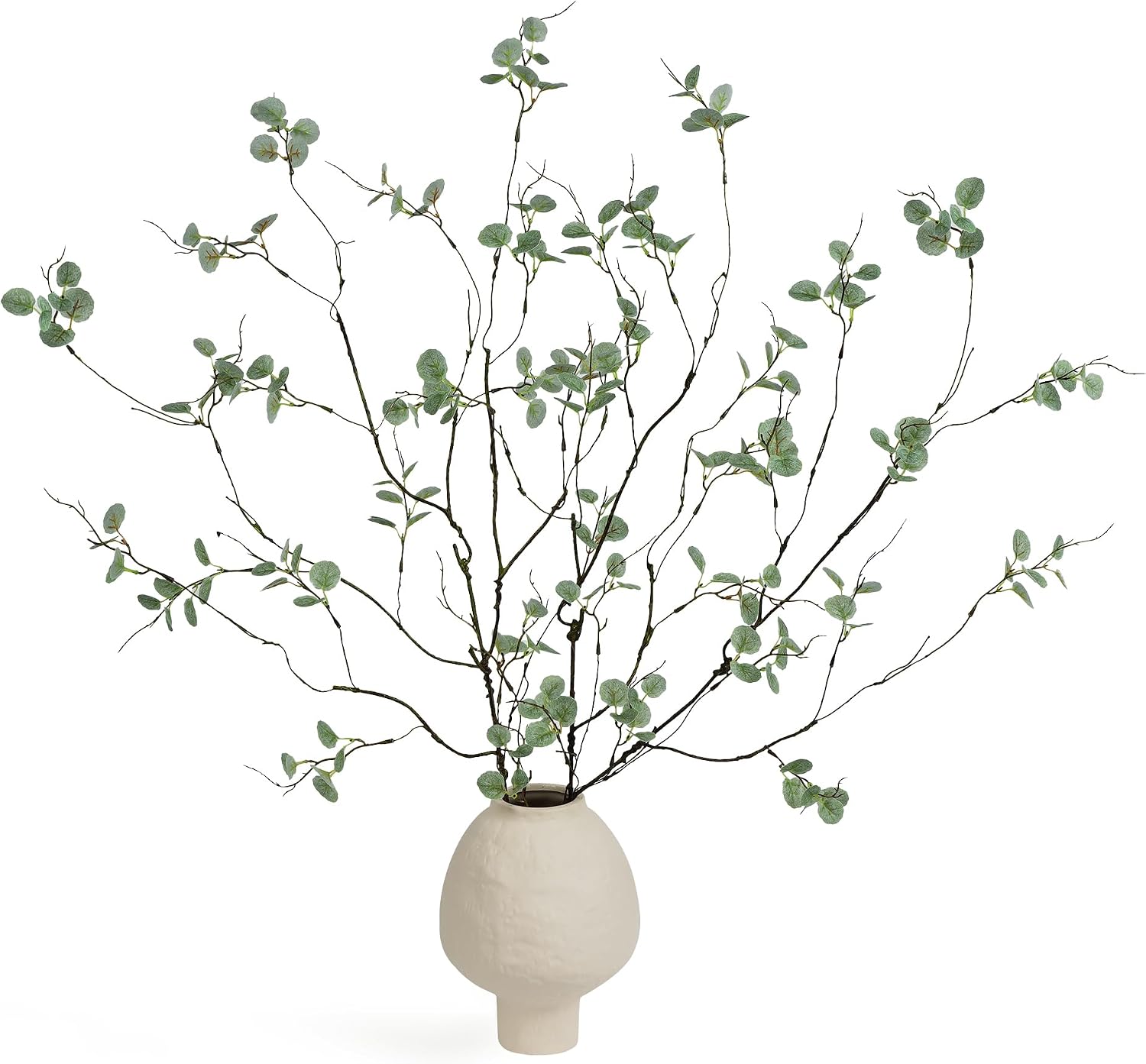 4PC Artificial Plant Branches / Green Eucalyptus / 36 Inch