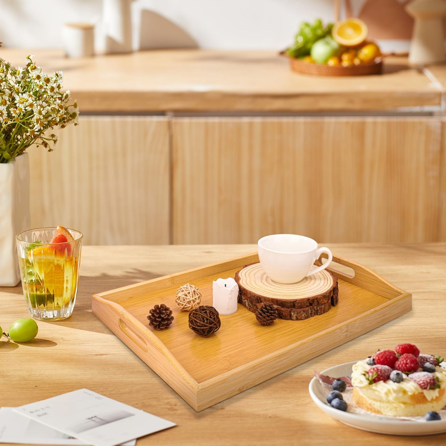 Wooden Serving Trays / 16 x 11.6 / Set of 3