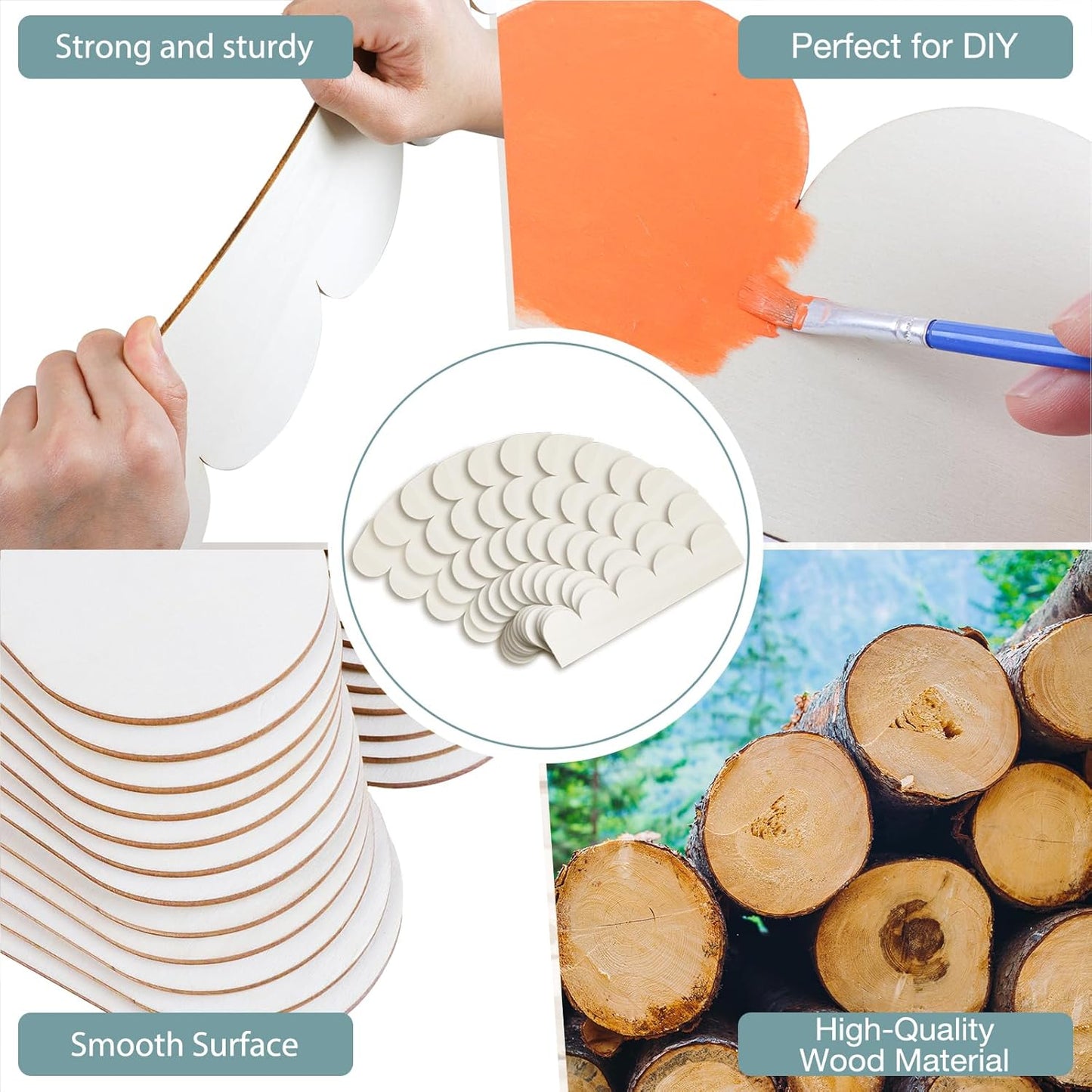 Scalloped Decorative Wood Trim Unfinished Scalloped Wood Molding DIY Wooden / 15.75 x 4 / Set of 6
