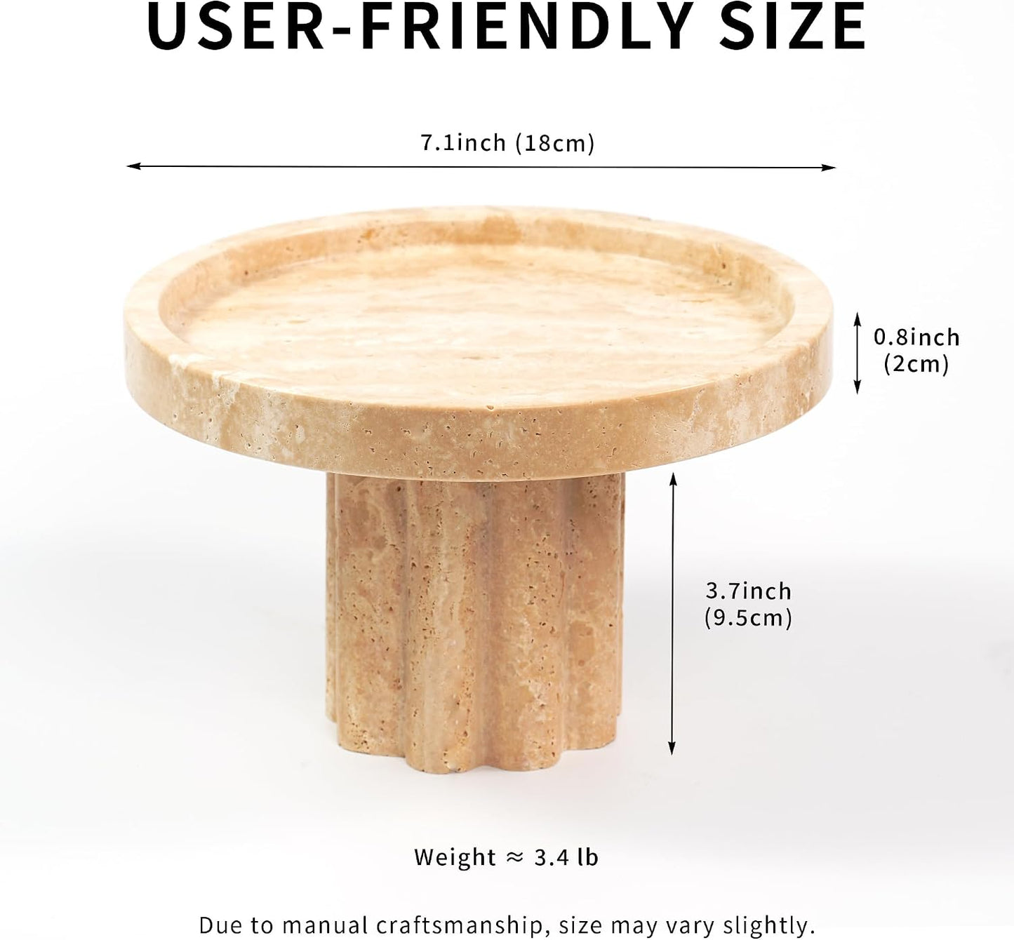 Travertine Marble Perfume Tray / 1leg-travertine