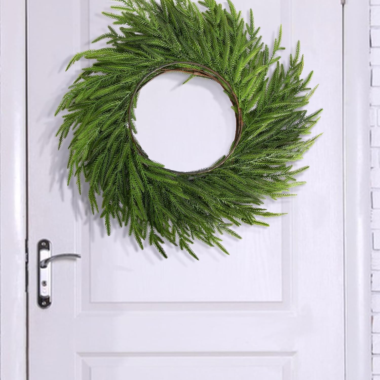 4 Pcs Christmas Norfolk Pine Garland, 6 Ft Real Touch Pine Garland Ornament | Dense Realistic Artificial Pines Greenery