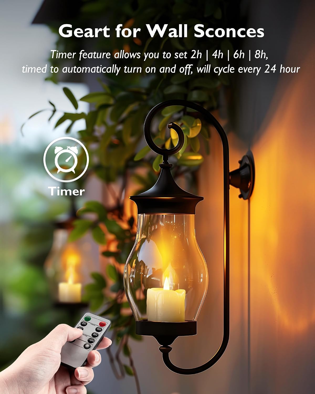 Homemory Flameless Votive Candles with Timer Remote, 2" x 2" Real Wax, 300+ Hour Realistic Black Wick Battery Operated