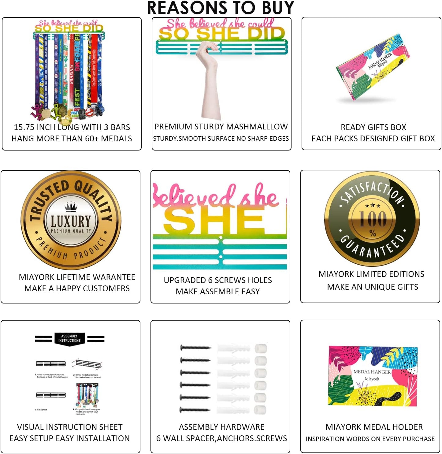 Medal Hanger Display Upgrade-Medal Holder Wall Mount Easy to Install Race Runner for Your Medals