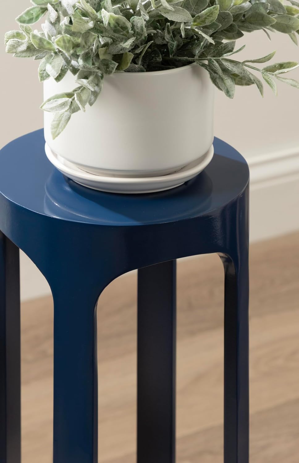 Dahl Modern Wooden Round Drink Table / Navy Blue / 8 x 8 x 23