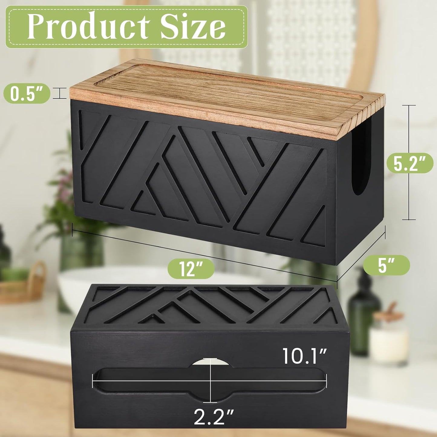 Paper Towel Dispenser Wall Mount, Paper Towel Holder Wall Mounted with Lid, Solid Wood Commercial C-Fold, Z-Fold