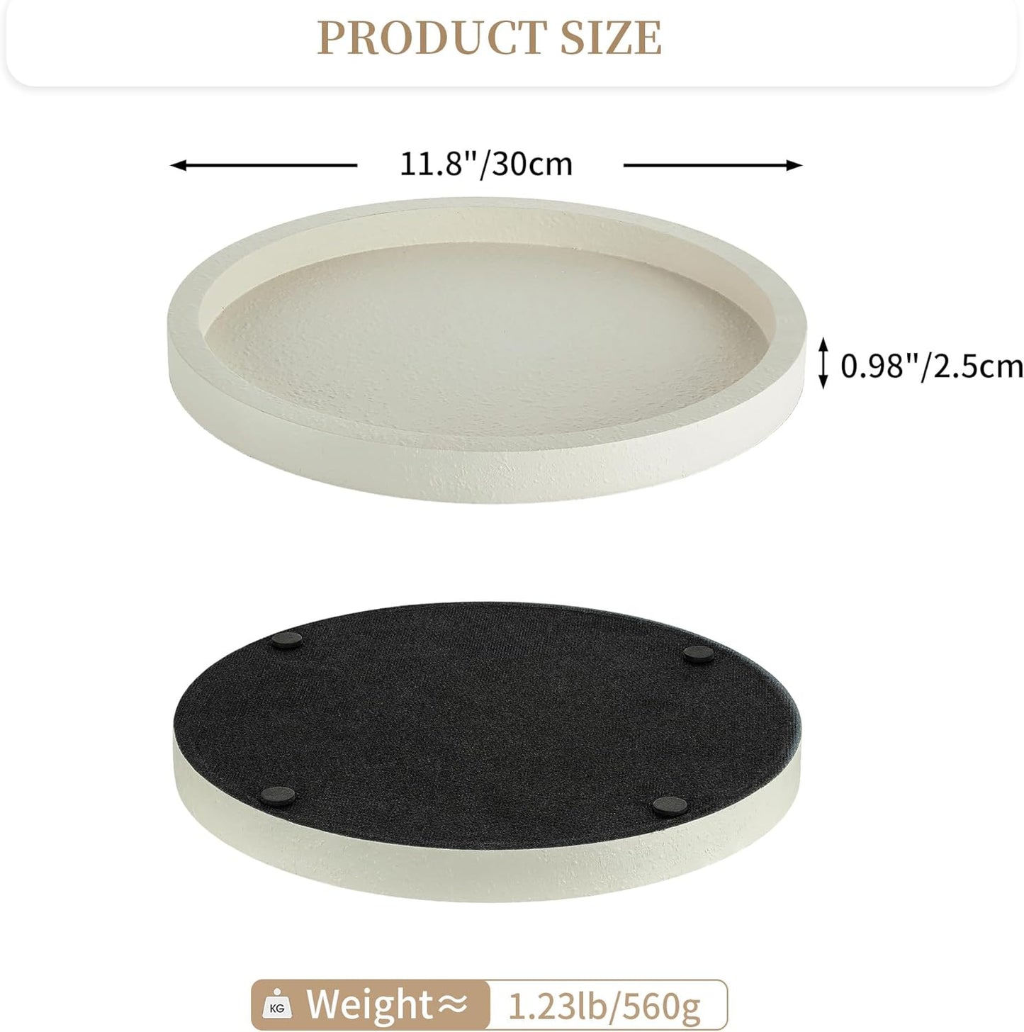 Decorative Trays / White Round Tray / CREAM WHITE